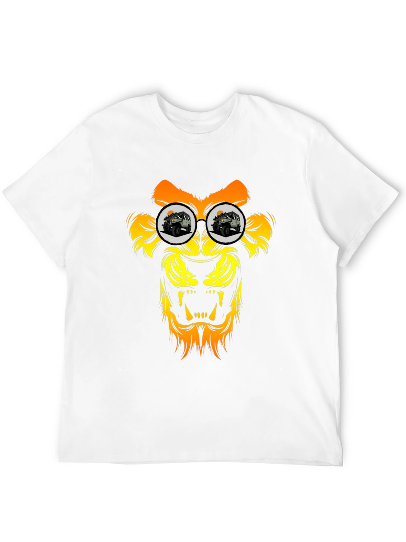 Lion Jeep T-Shirt - Black Graphic Tee