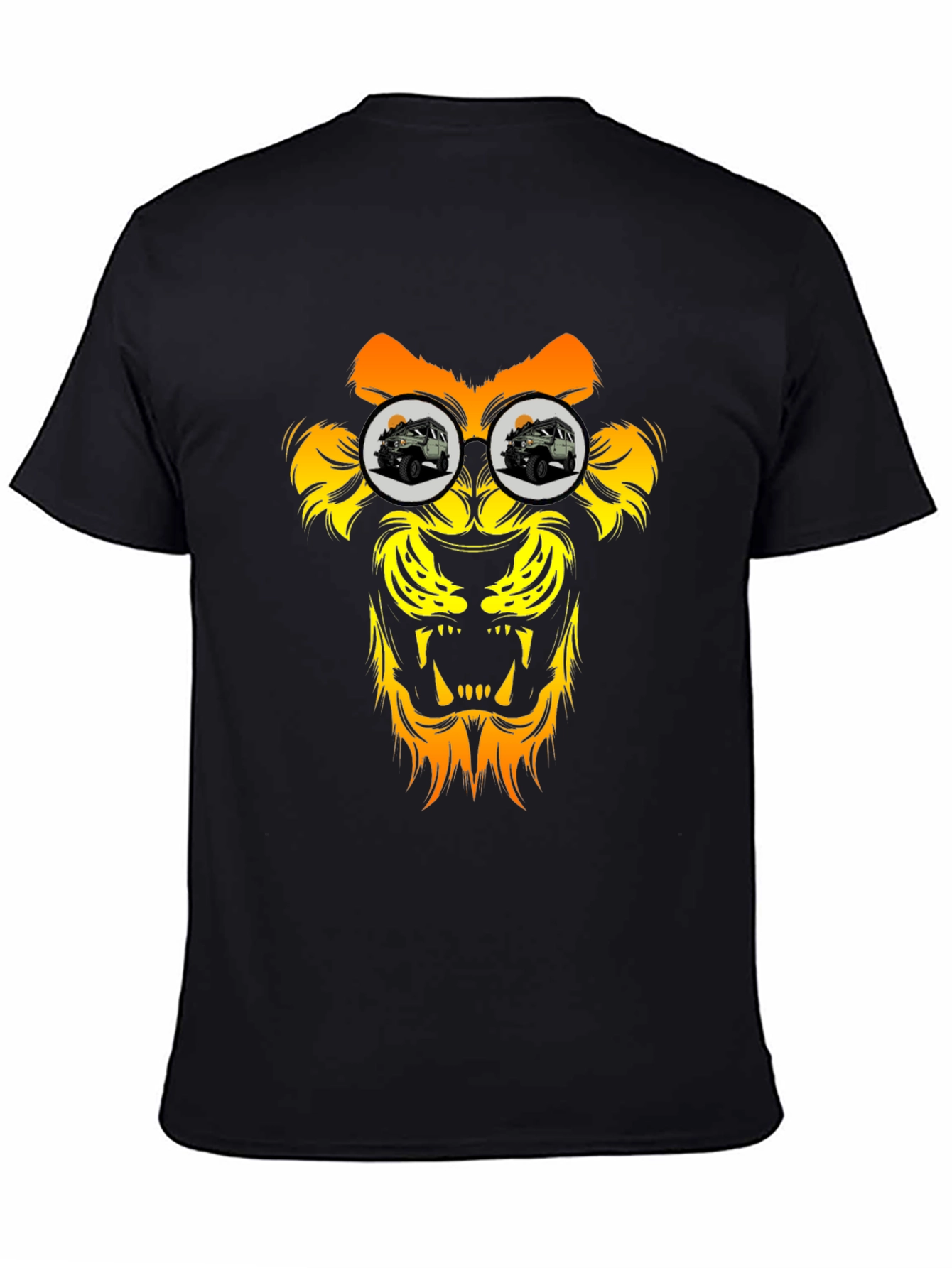 Lion Jeep T-Shirt - Black Graphic Tee