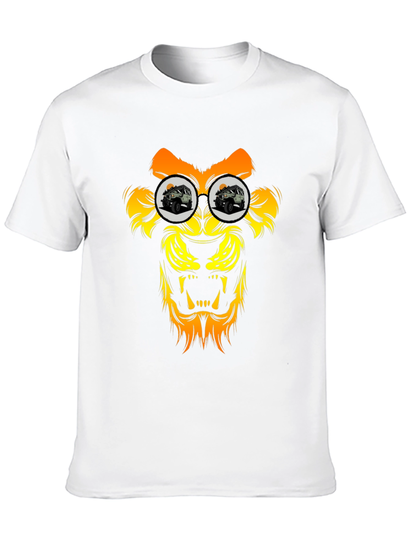 Lion Jeep T-Shirt - Black Graphic Tee