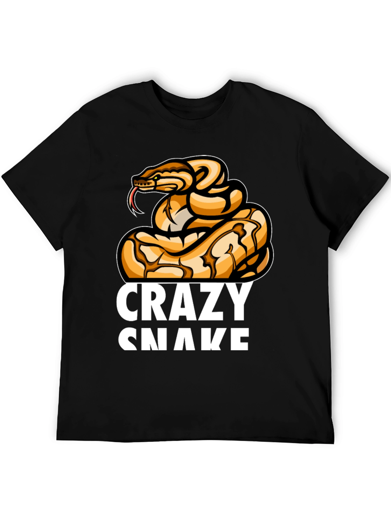 Crazy Snake Graphic T-Shirt - Black
