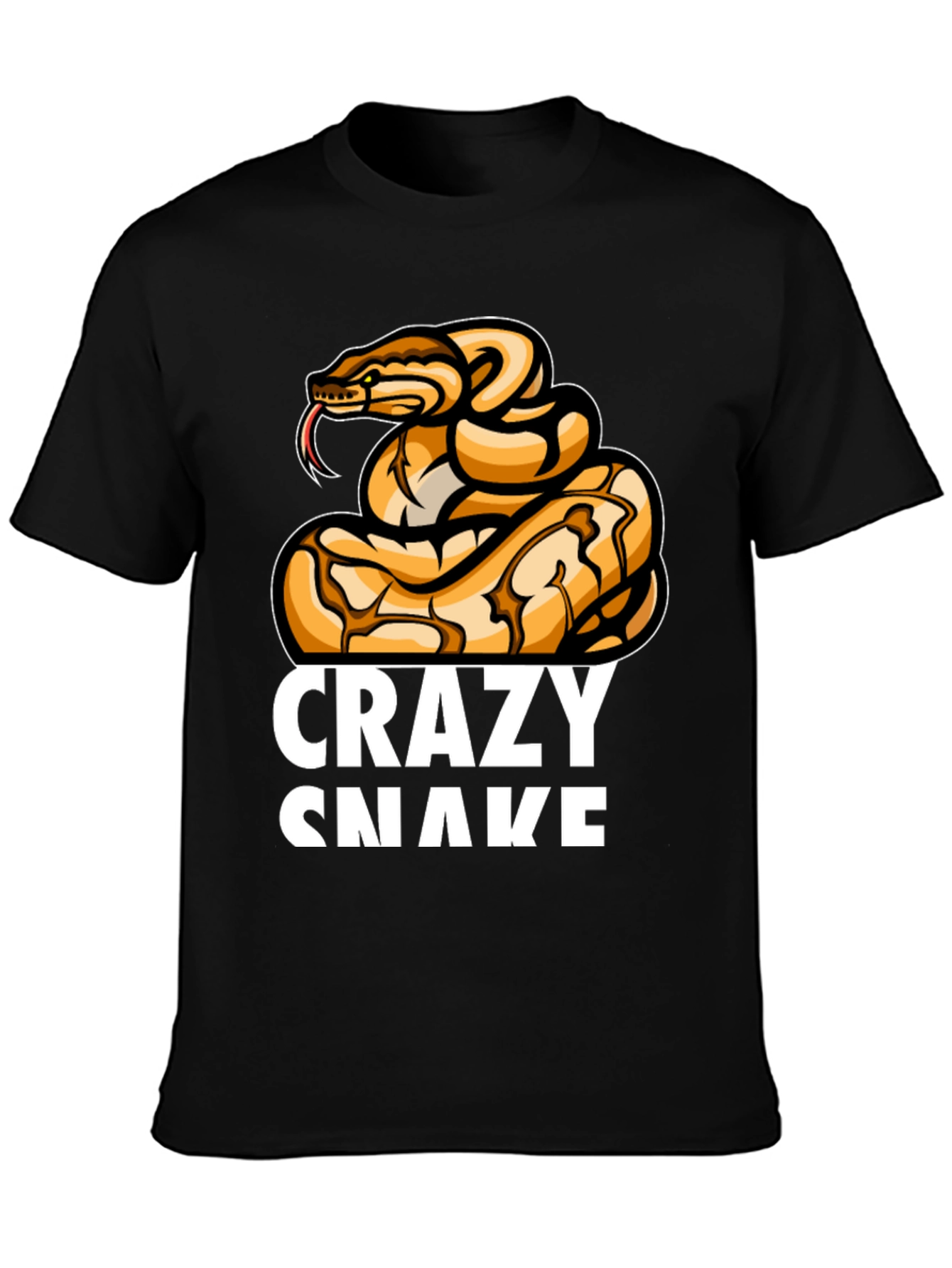 Crazy Snake Graphic T-Shirt - Black
