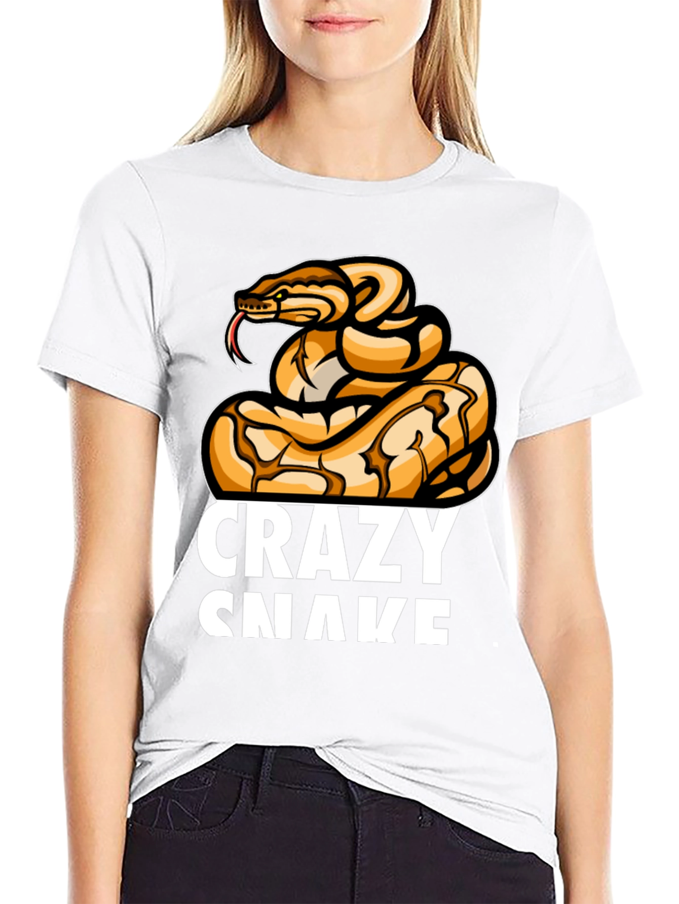 Crazy Snake Graphic T-Shirt - Black