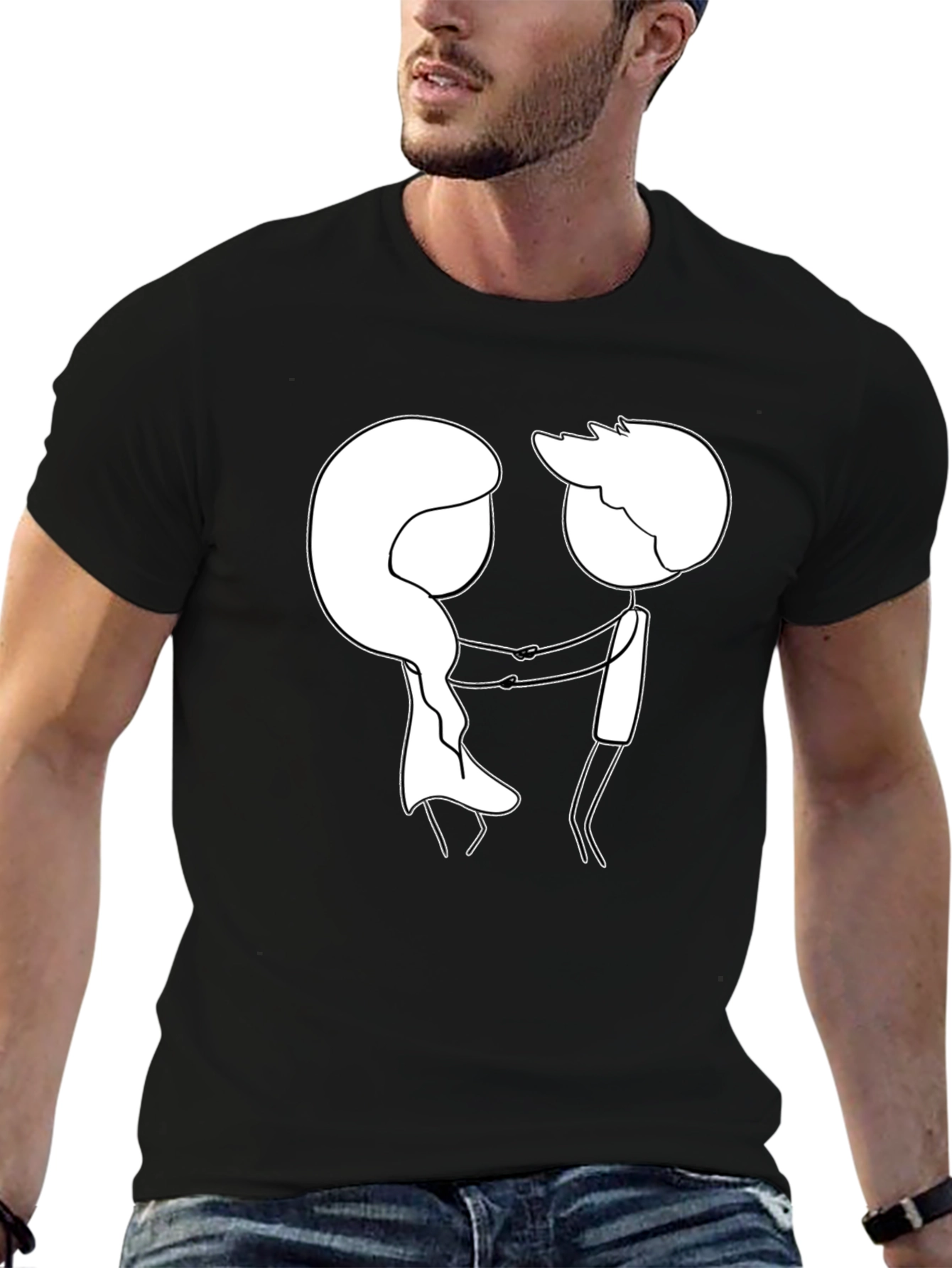 Sketchy Love Tee - Black Graphic T-Shirt