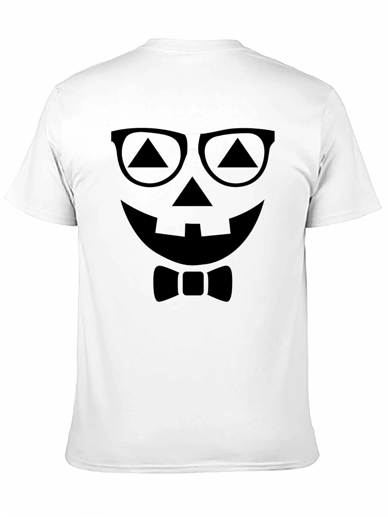 Funny Pumpkin Face T-Shirt with Glasses and Bowtie