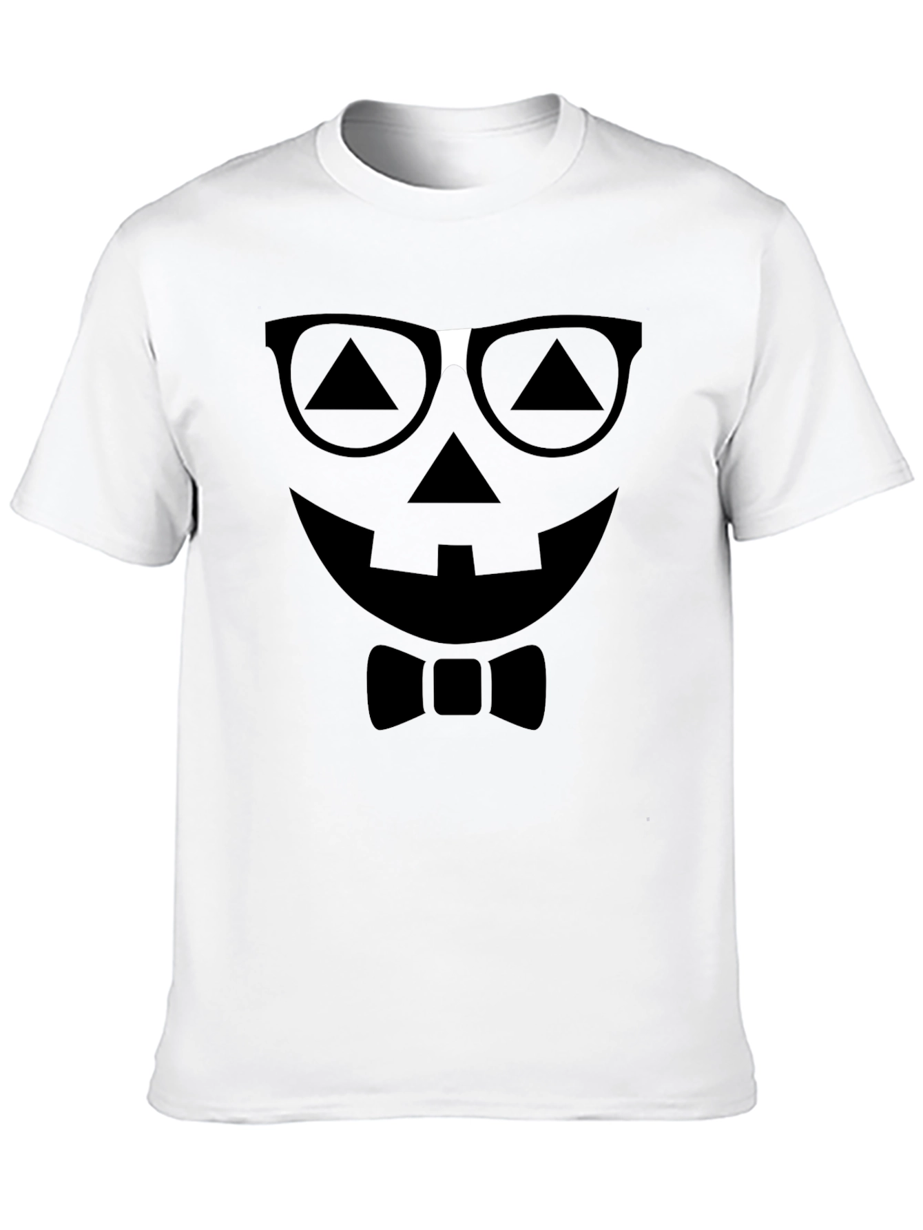 Funny Pumpkin Face T-Shirt with Glasses and Bowtie
