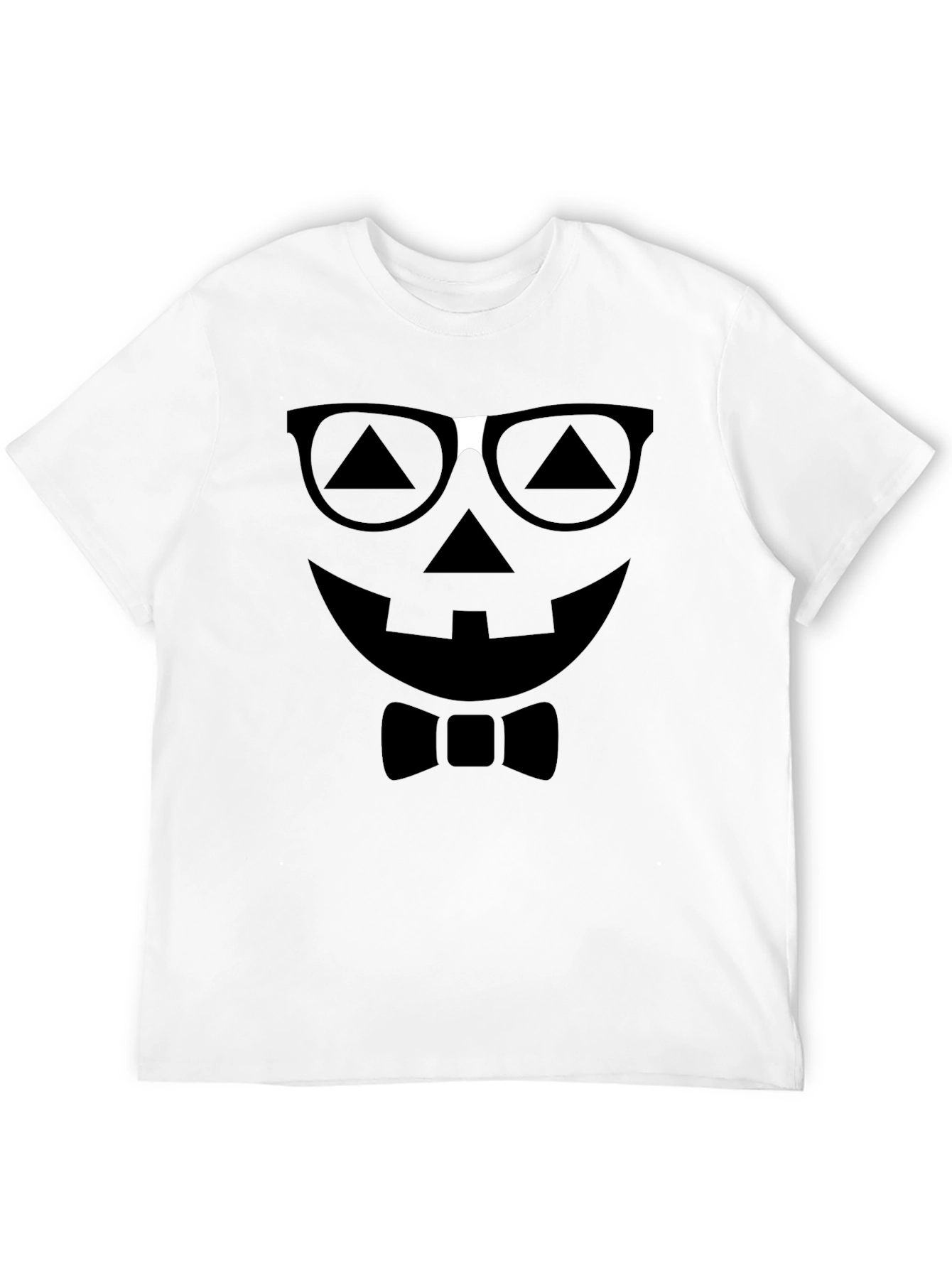 Funny Pumpkin Face T-Shirt with Glasses and Bowtie