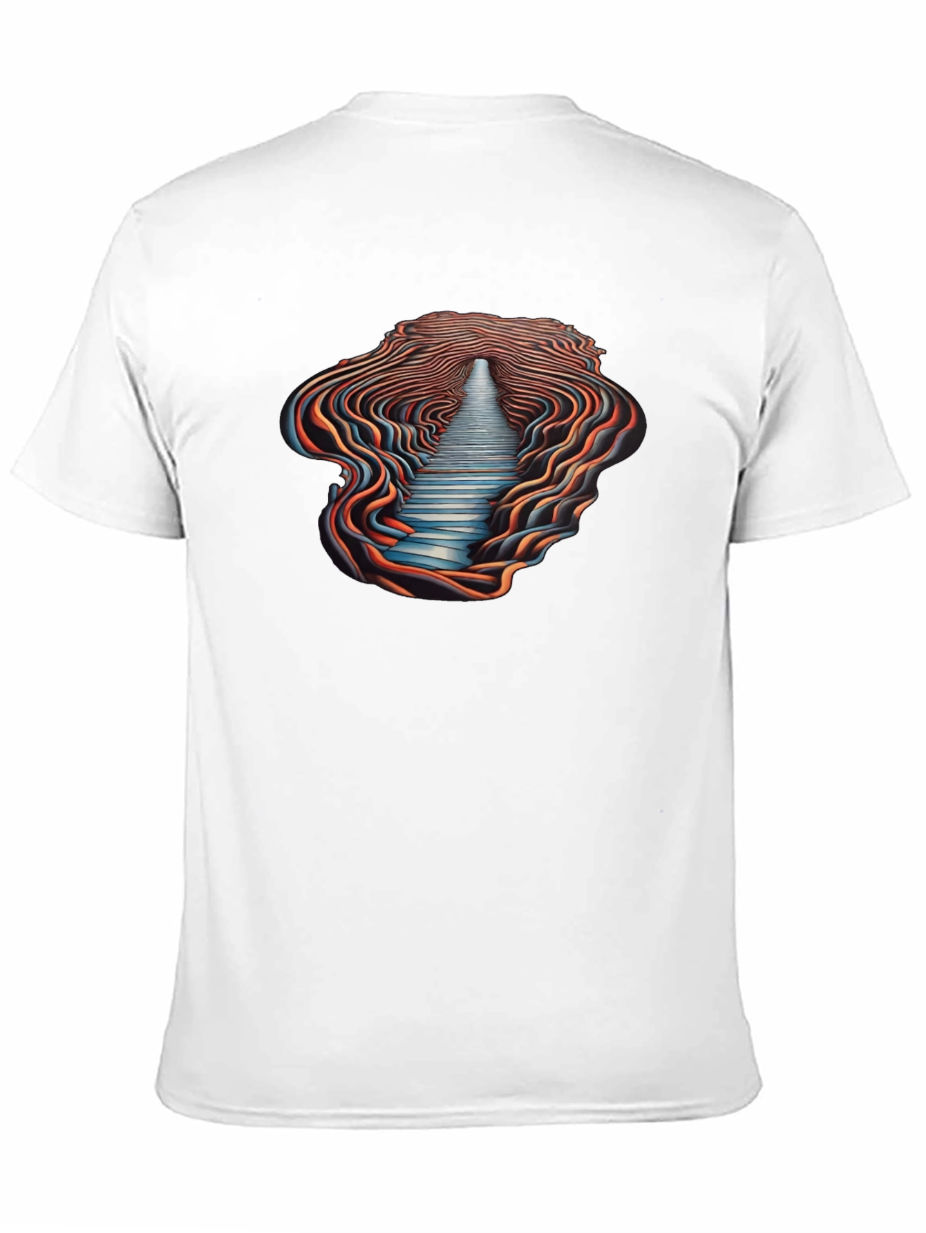 Optical Illusion Pathway Graphic Tee - Black