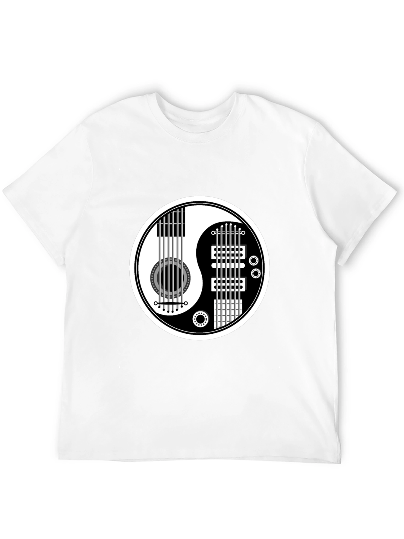 Yin Yang Guitar Graphic Tee - Music Lover Shirt