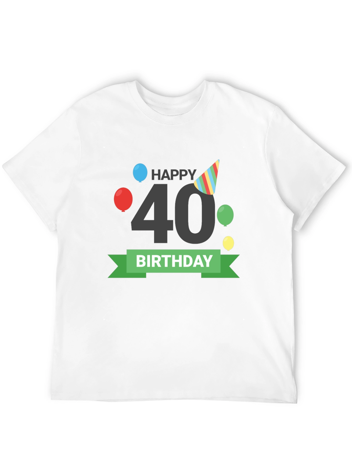 Happy 40th Birthday T-Shirt Black Tee