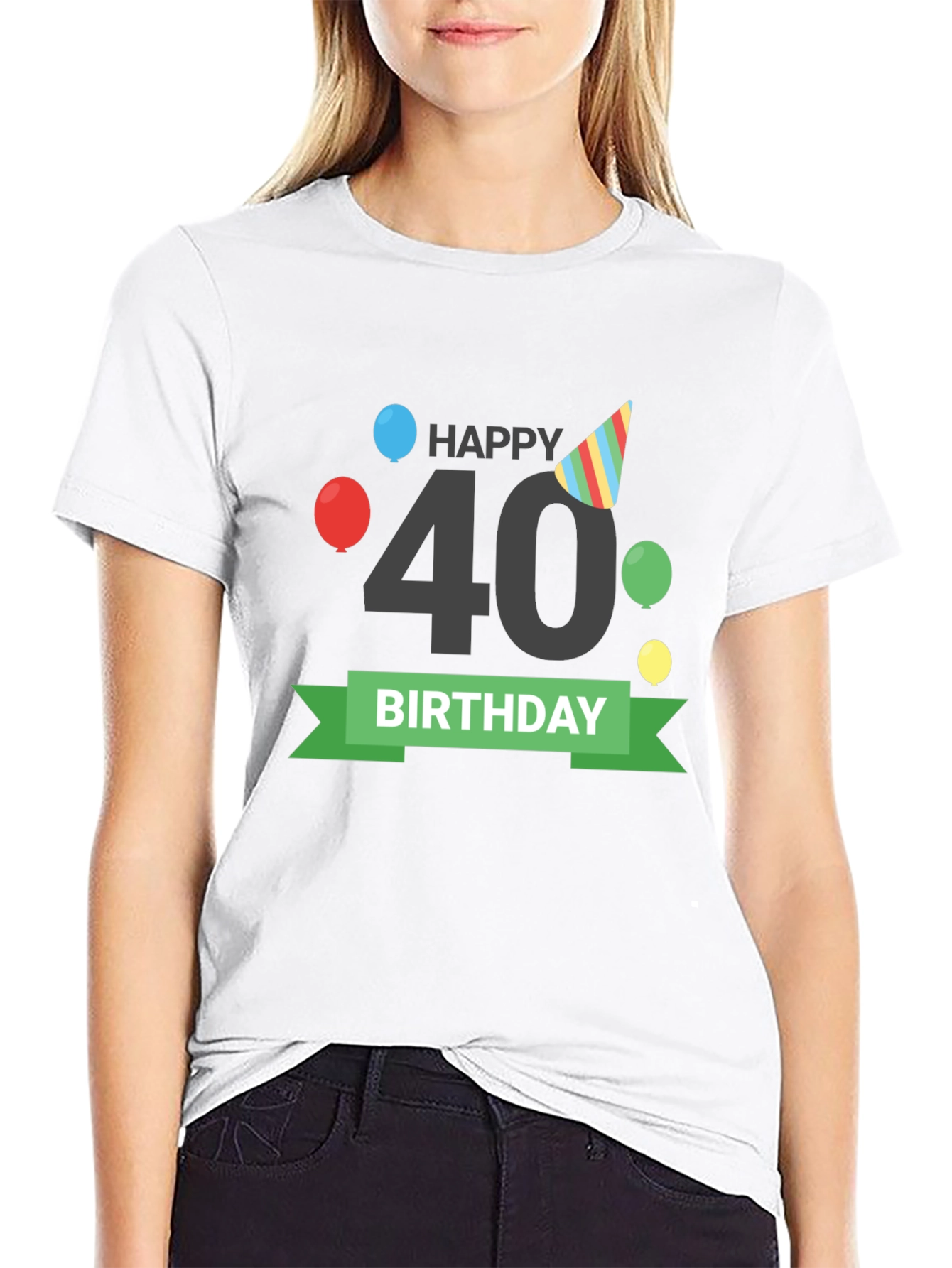 Happy 40th Birthday T-Shirt Black Tee