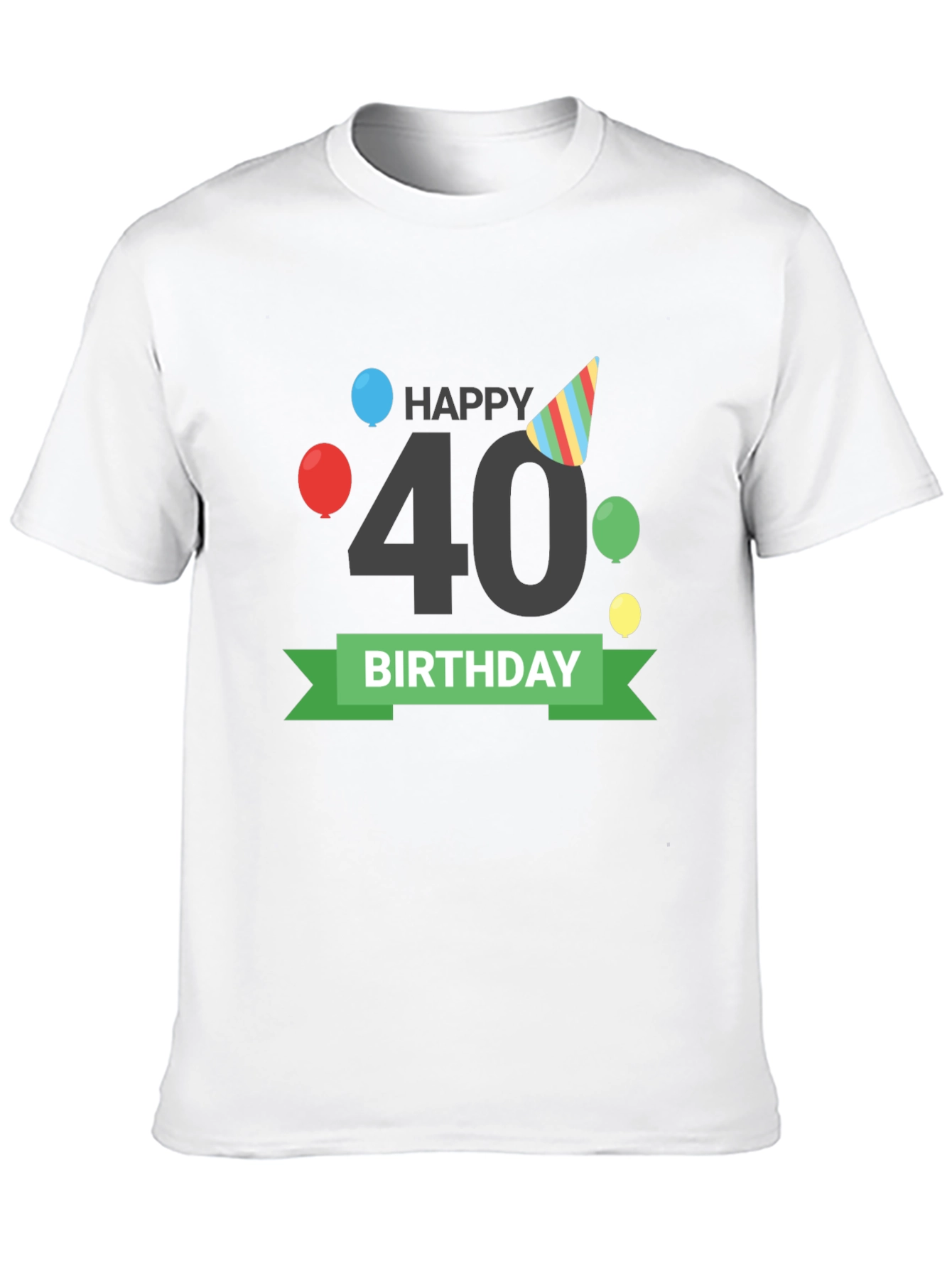 Happy 40th Birthday T-Shirt Black Tee