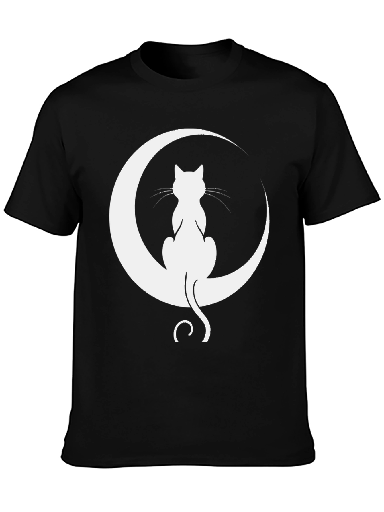Moon Cat T-Shirt - Black Cotton Tee