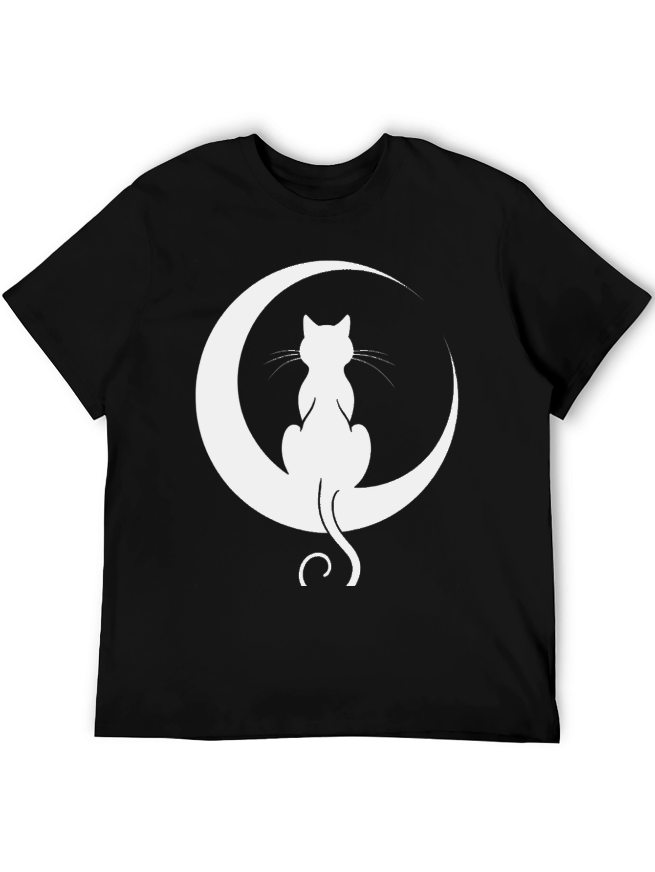 Moon Cat T-Shirt - Black Cotton Tee