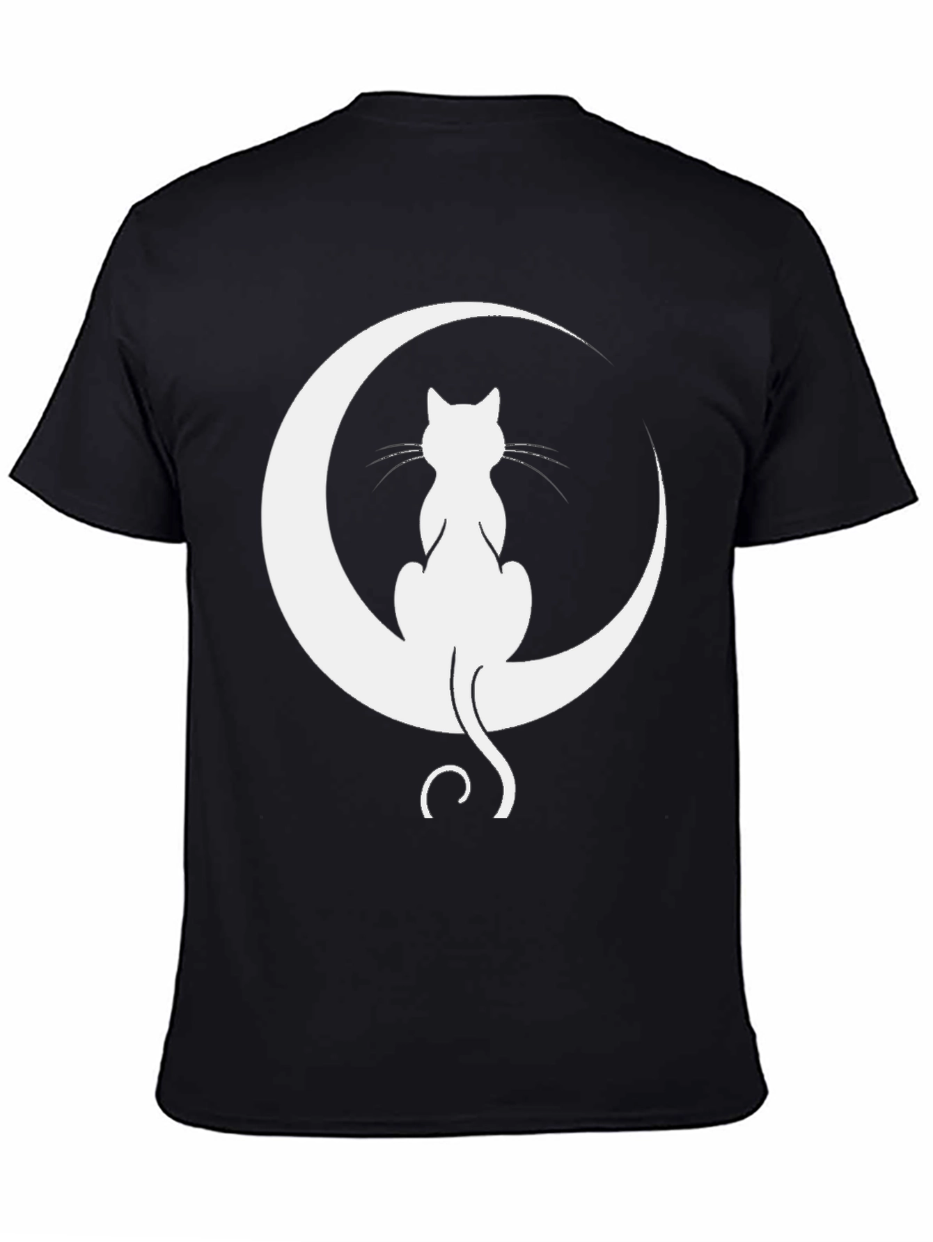 Moon Cat T-Shirt - Black Cotton Tee