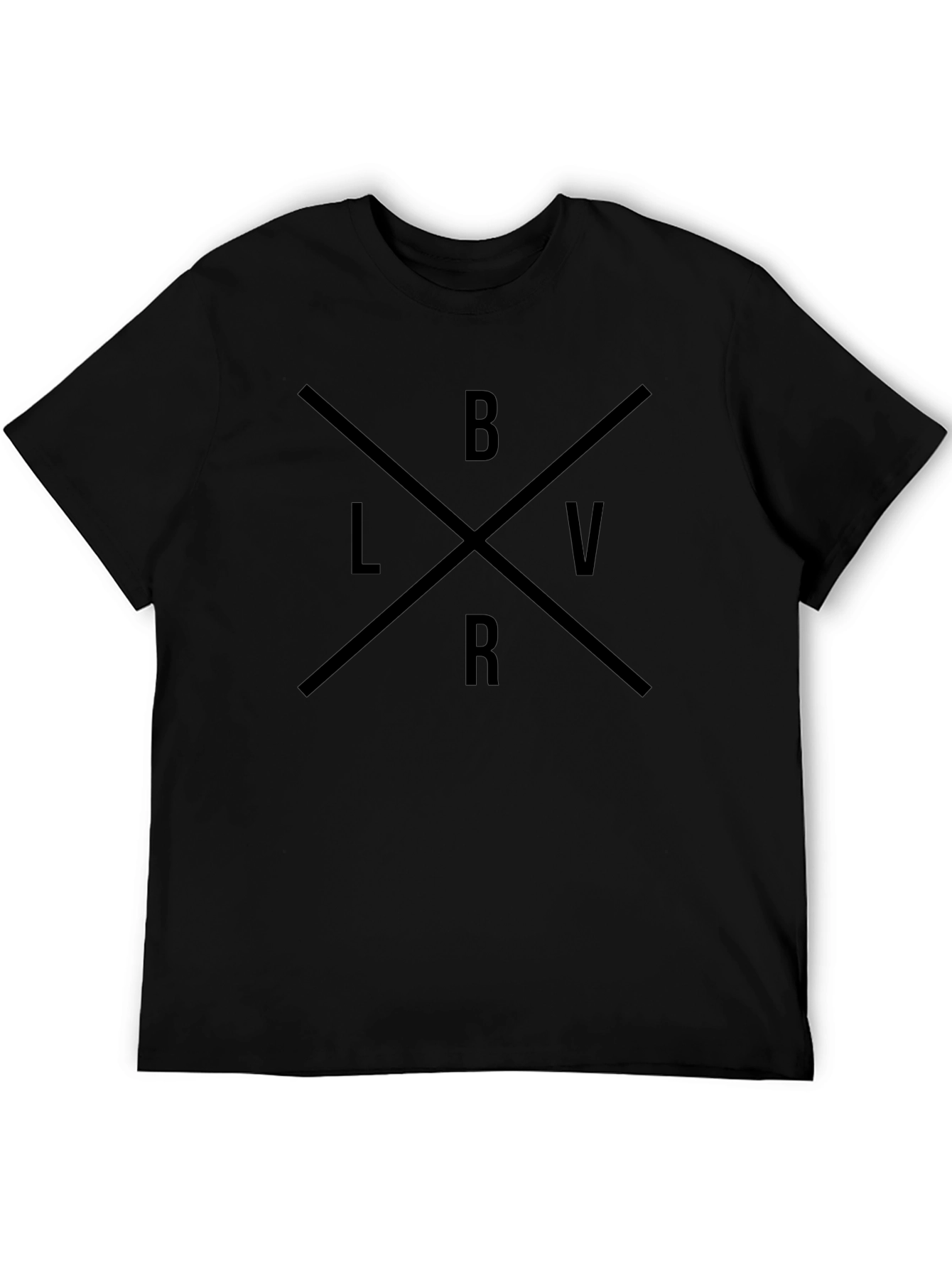 Stylish Black Graphic Tee - BLVR Cross Design
