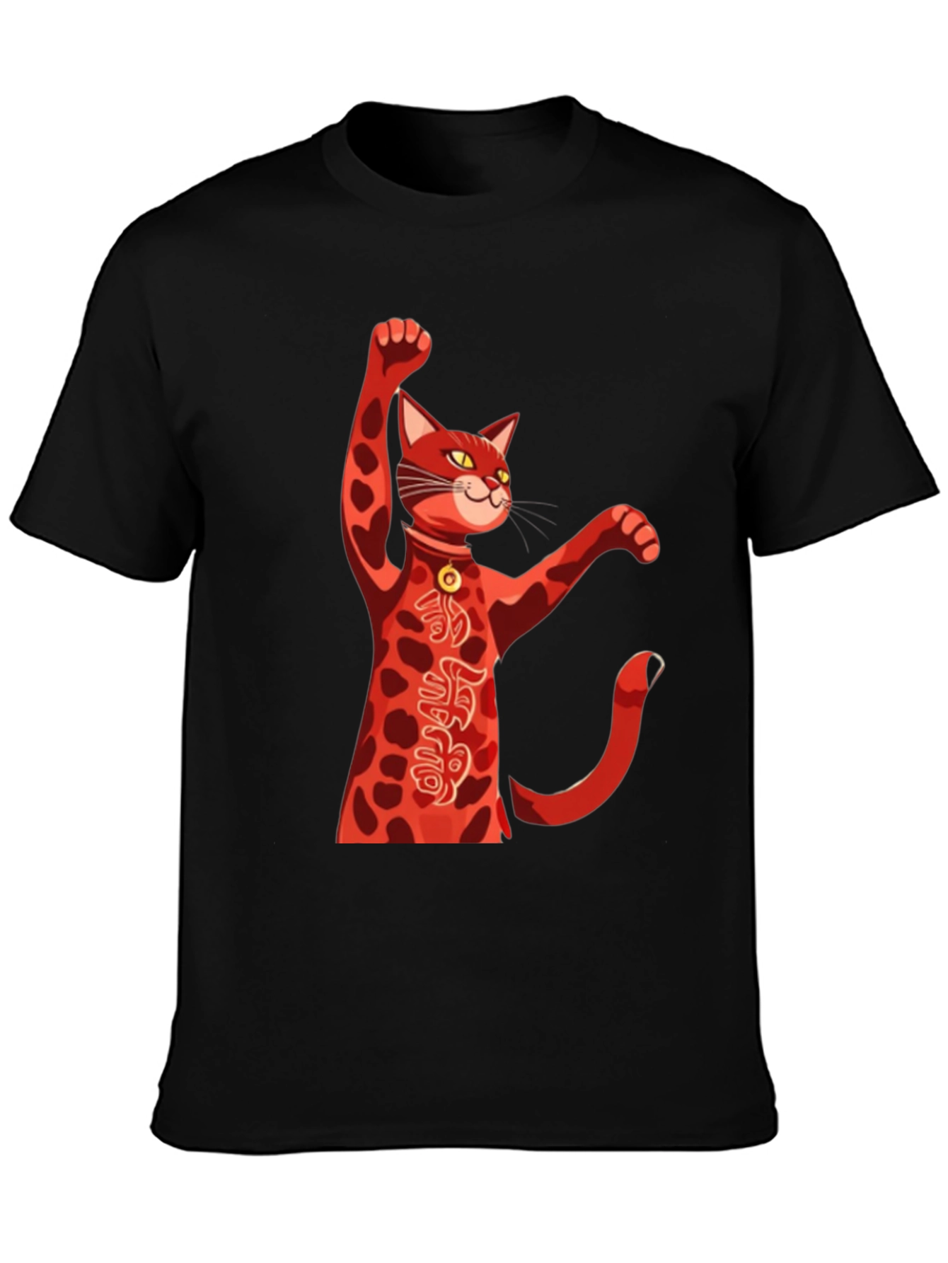 Lucky Cat T-Shirt - Red Maneki Neko Graphic Tee