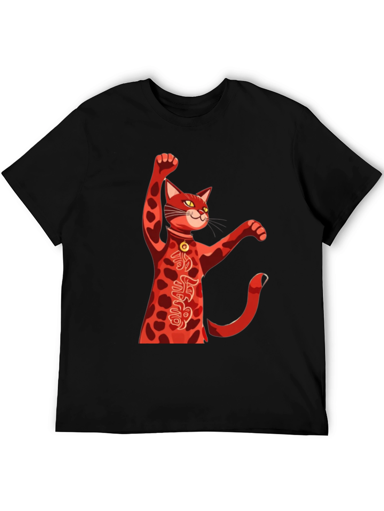 Lucky Cat T-Shirt - Red Maneki Neko Graphic Tee
