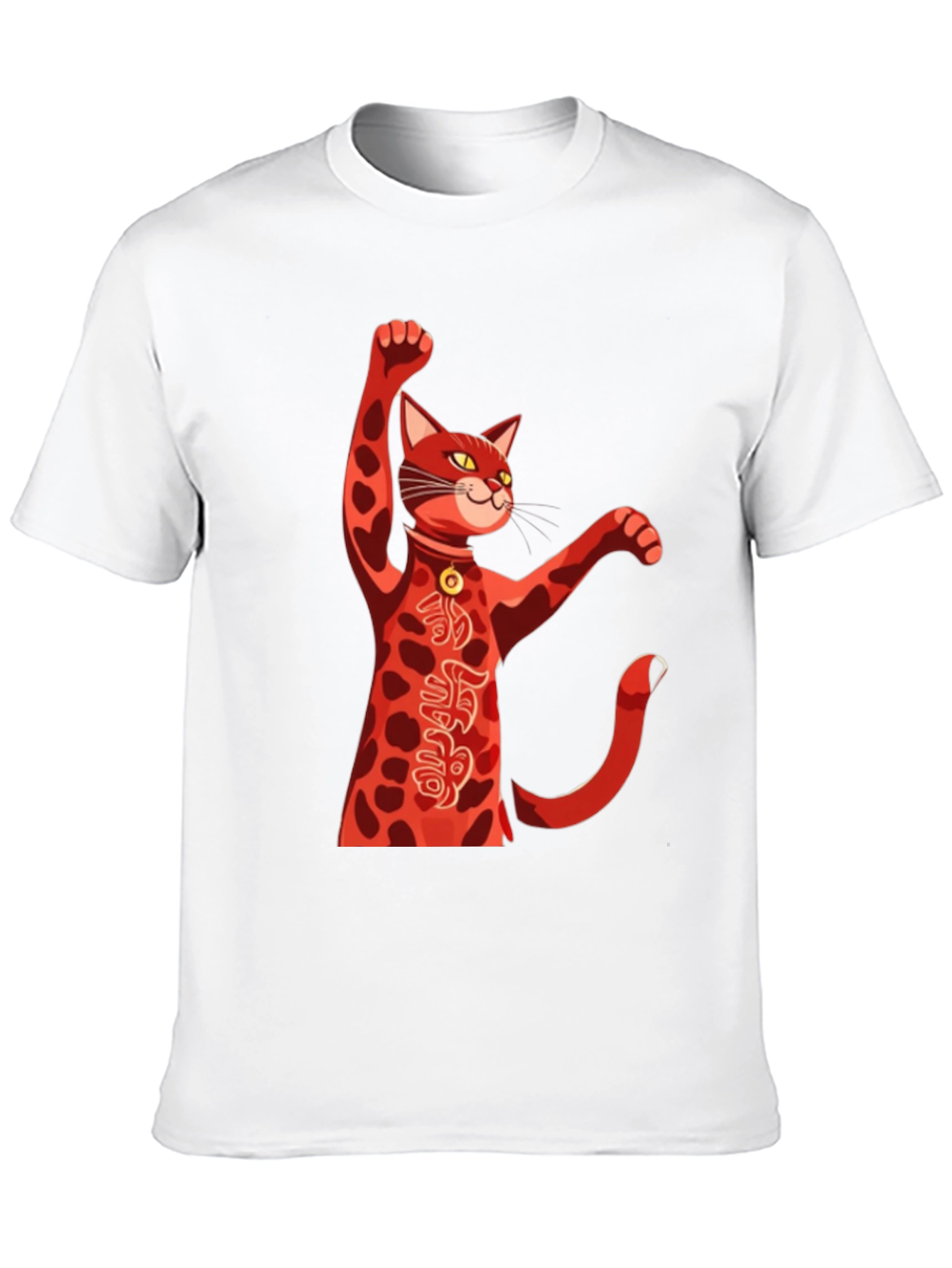 Lucky Cat T-Shirt - Red Maneki Neko Graphic Tee
