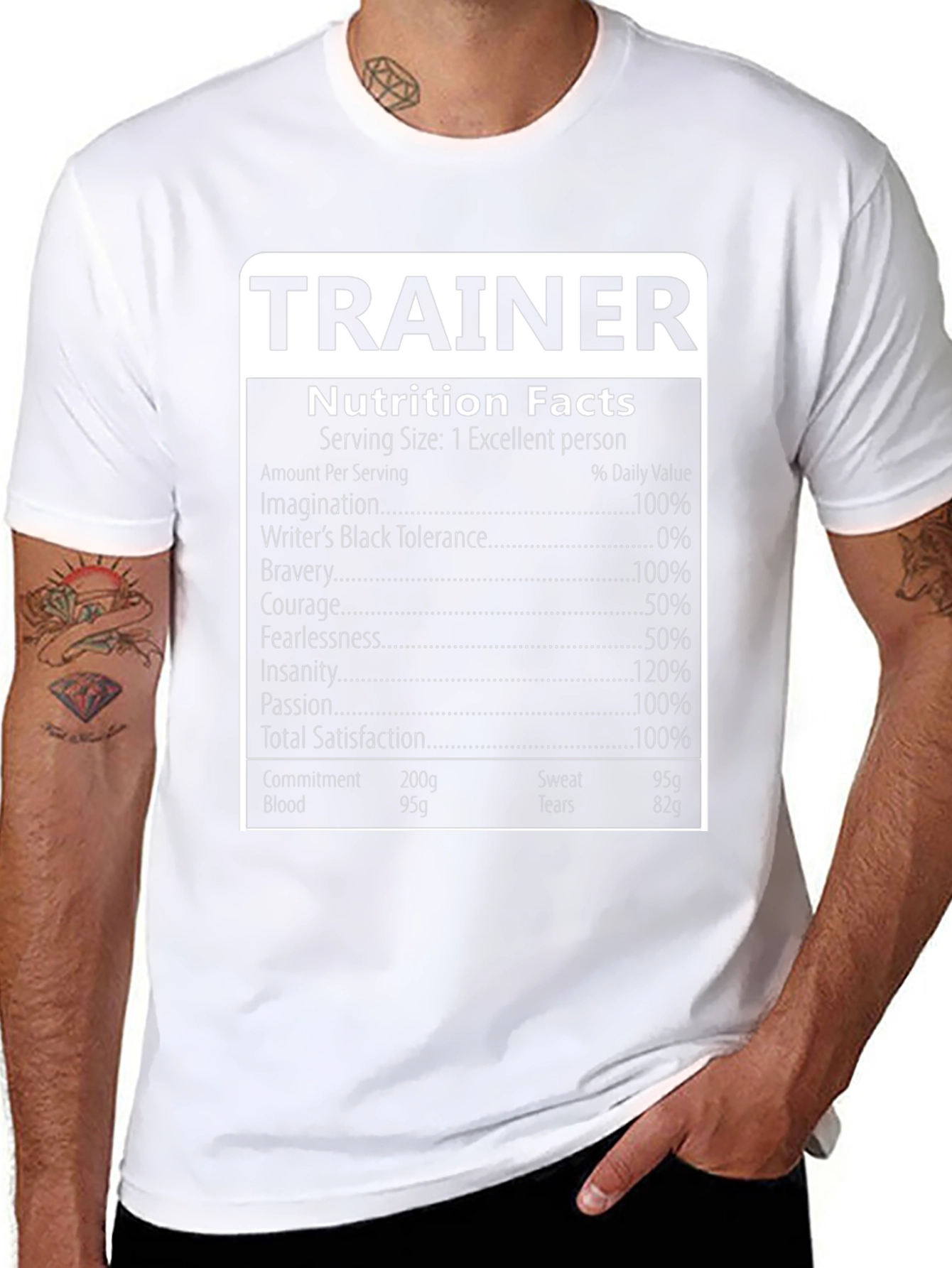 Trainer Nutrition Facts Graphic Tee