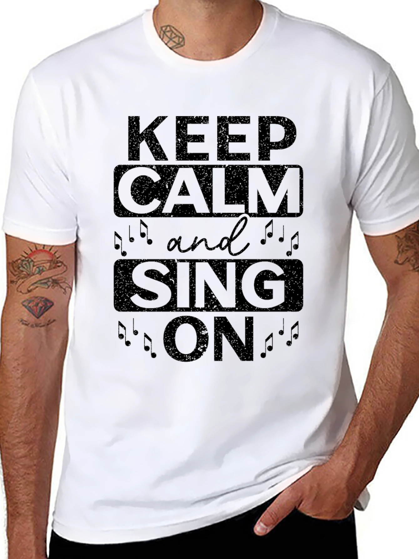 Keep Calm and Sing On Black T-Shirt