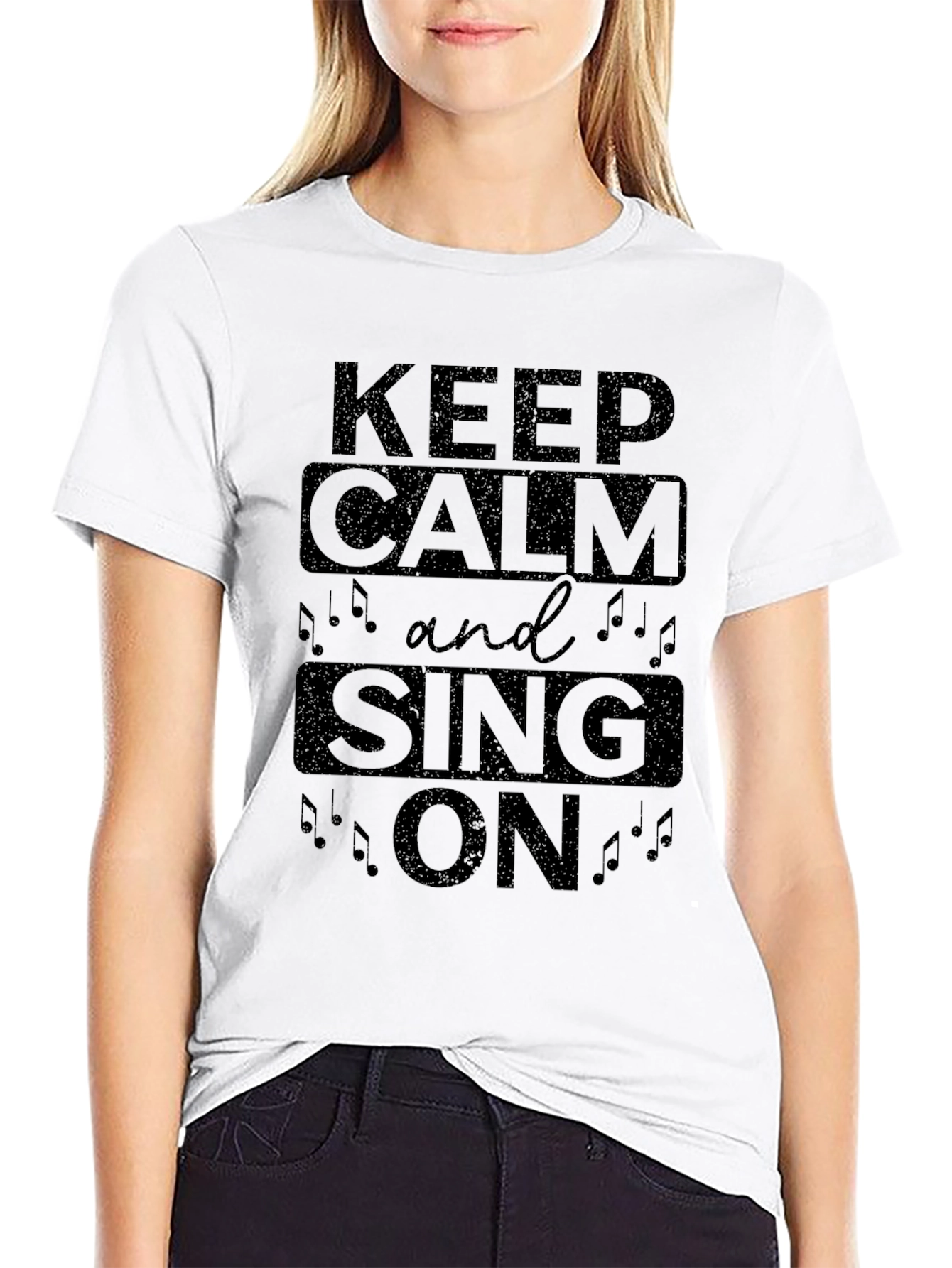 Keep Calm and Sing On Black T-Shirt