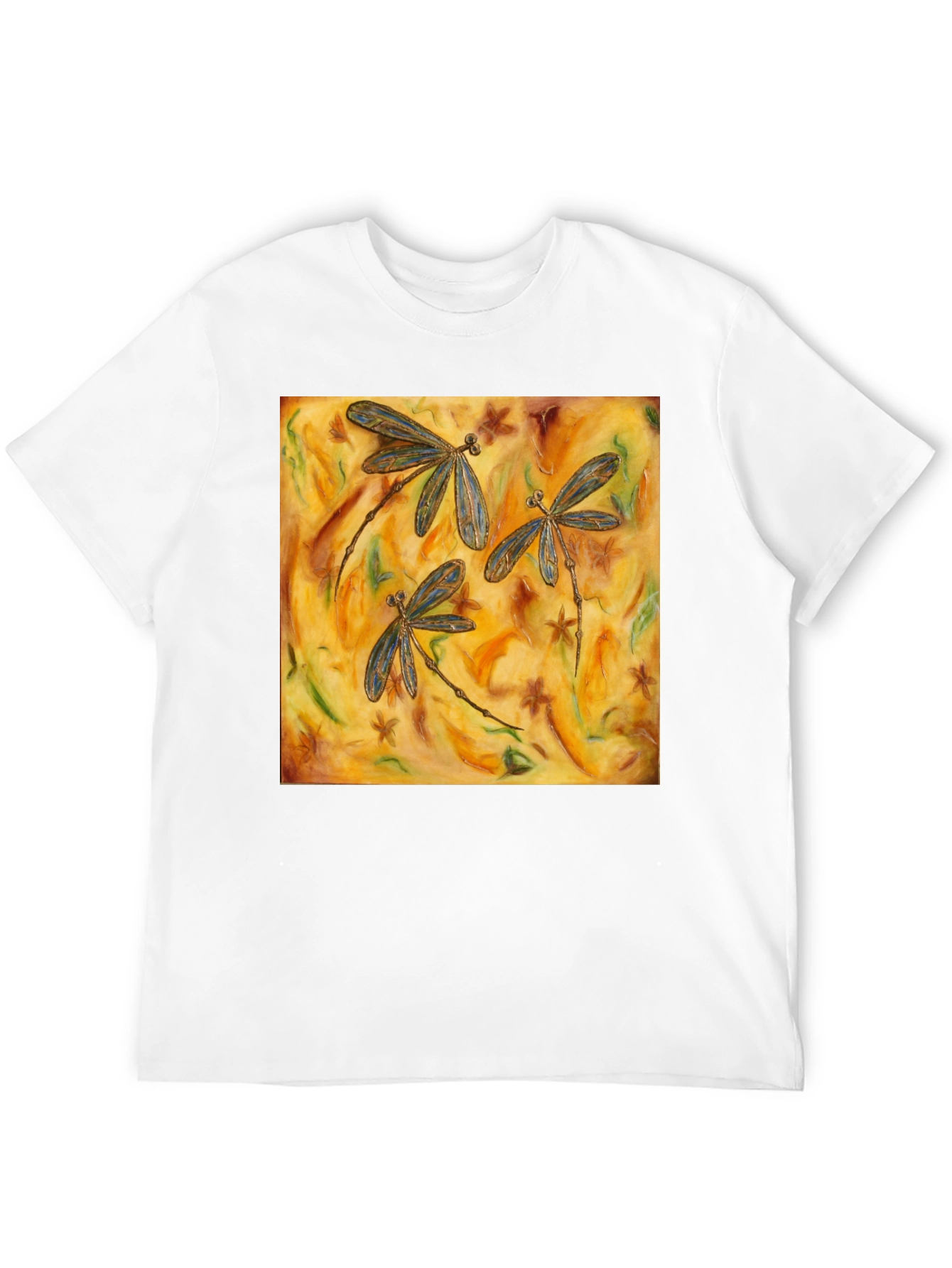 Dragonfly Art Print Black T-Shirt