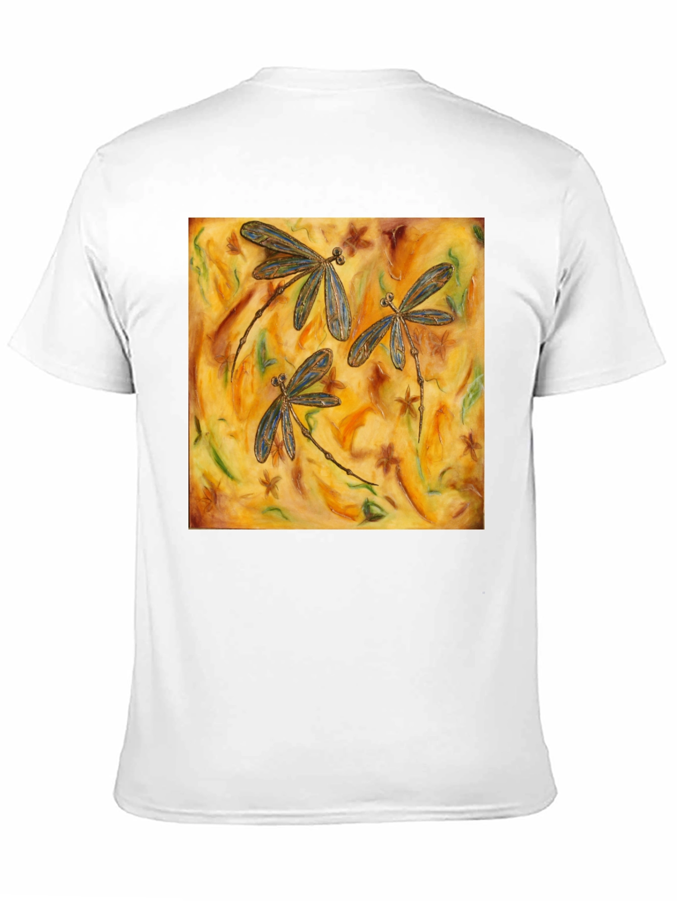 Dragonfly Art Print Black T-Shirt