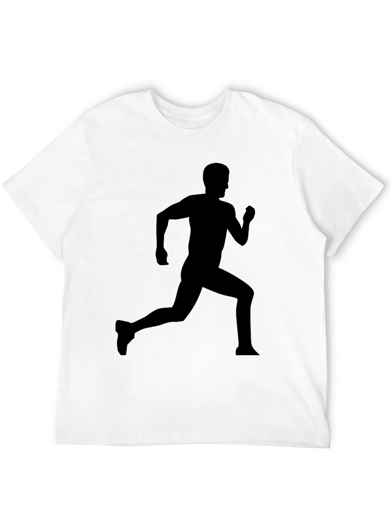 Mens Black Running Silhouette Graphic T-Shirt