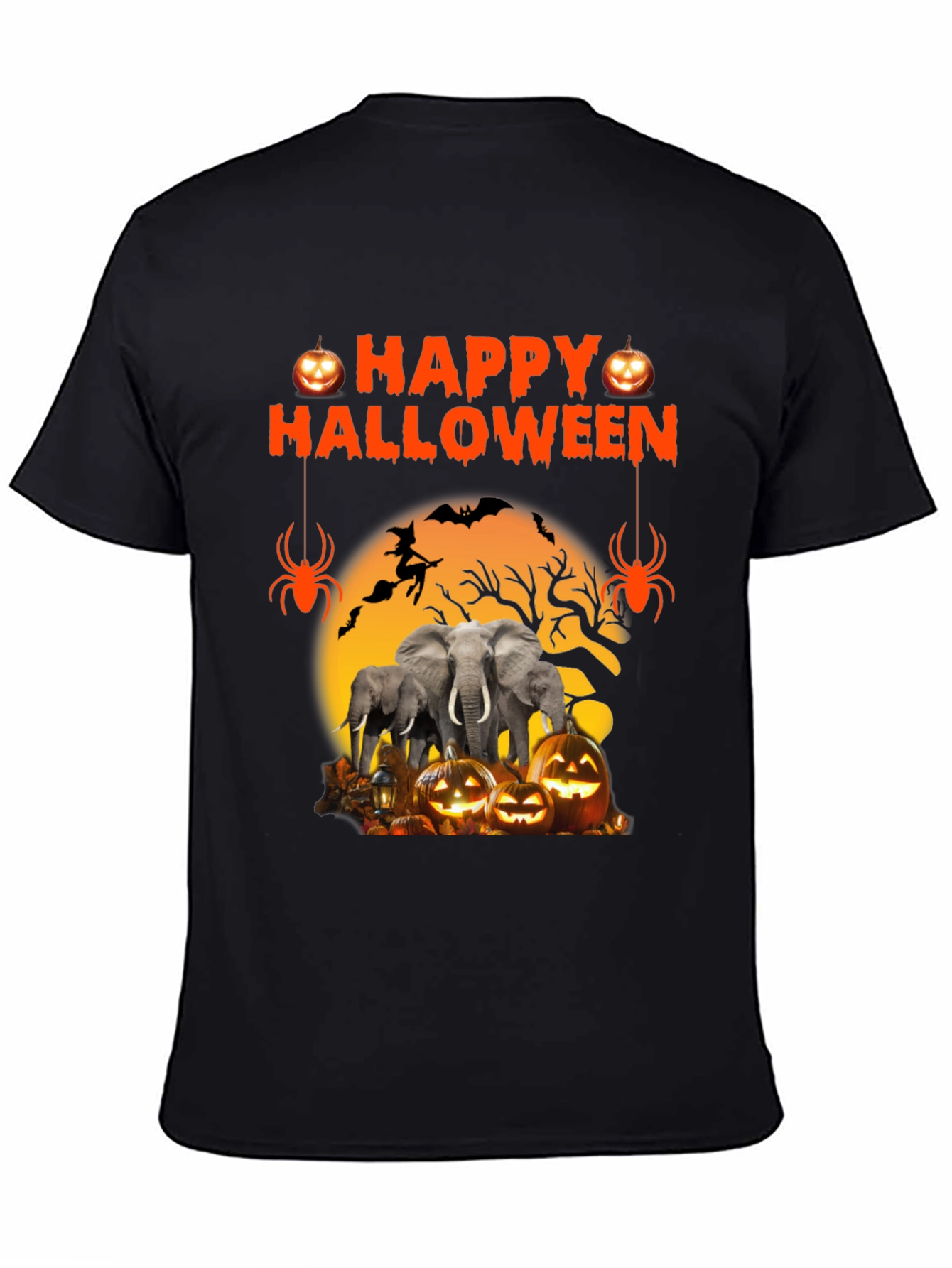 Halloween Elephant Pumpkin Graphic Tee