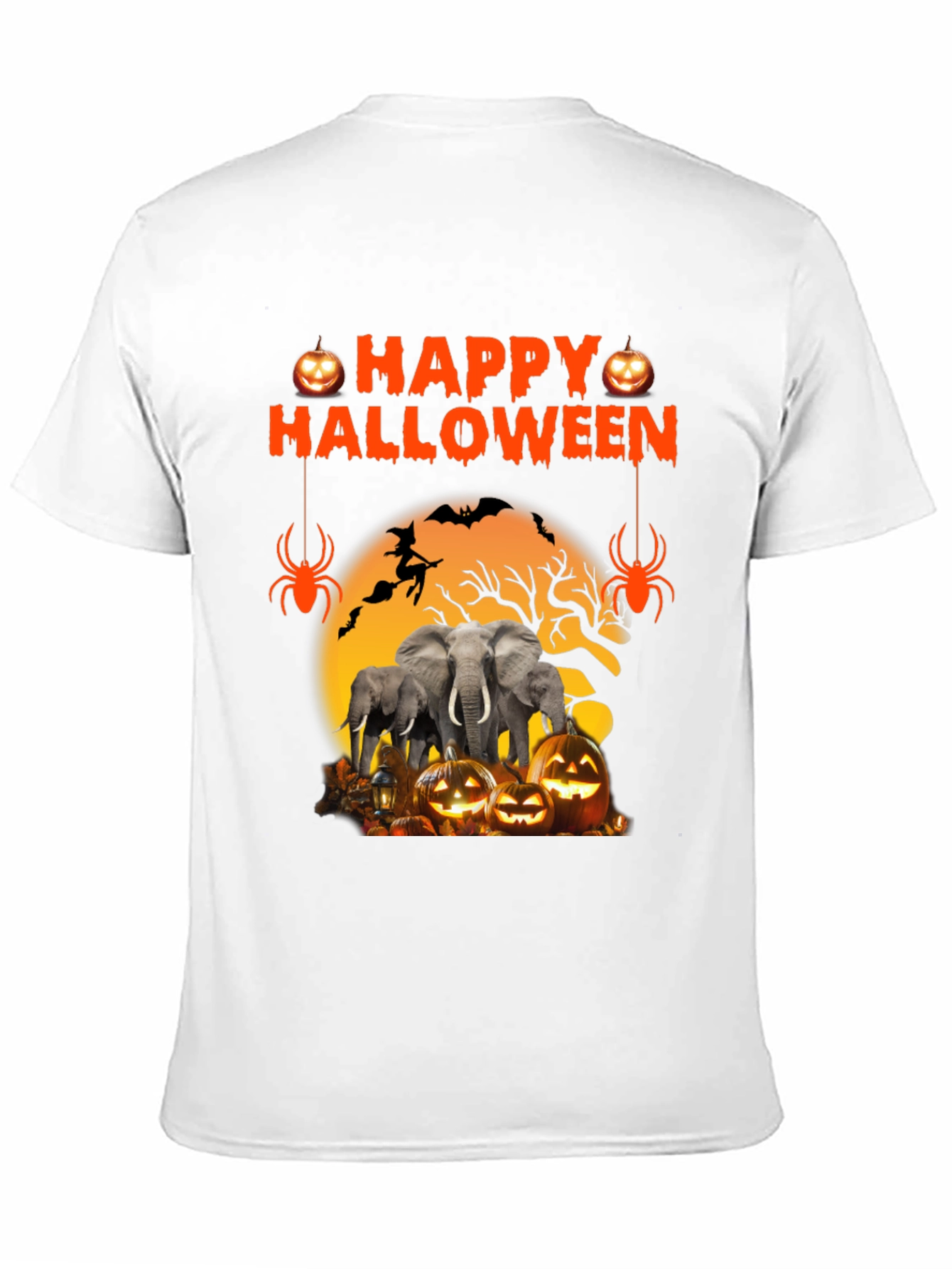 Halloween Elephant Pumpkin Graphic Tee