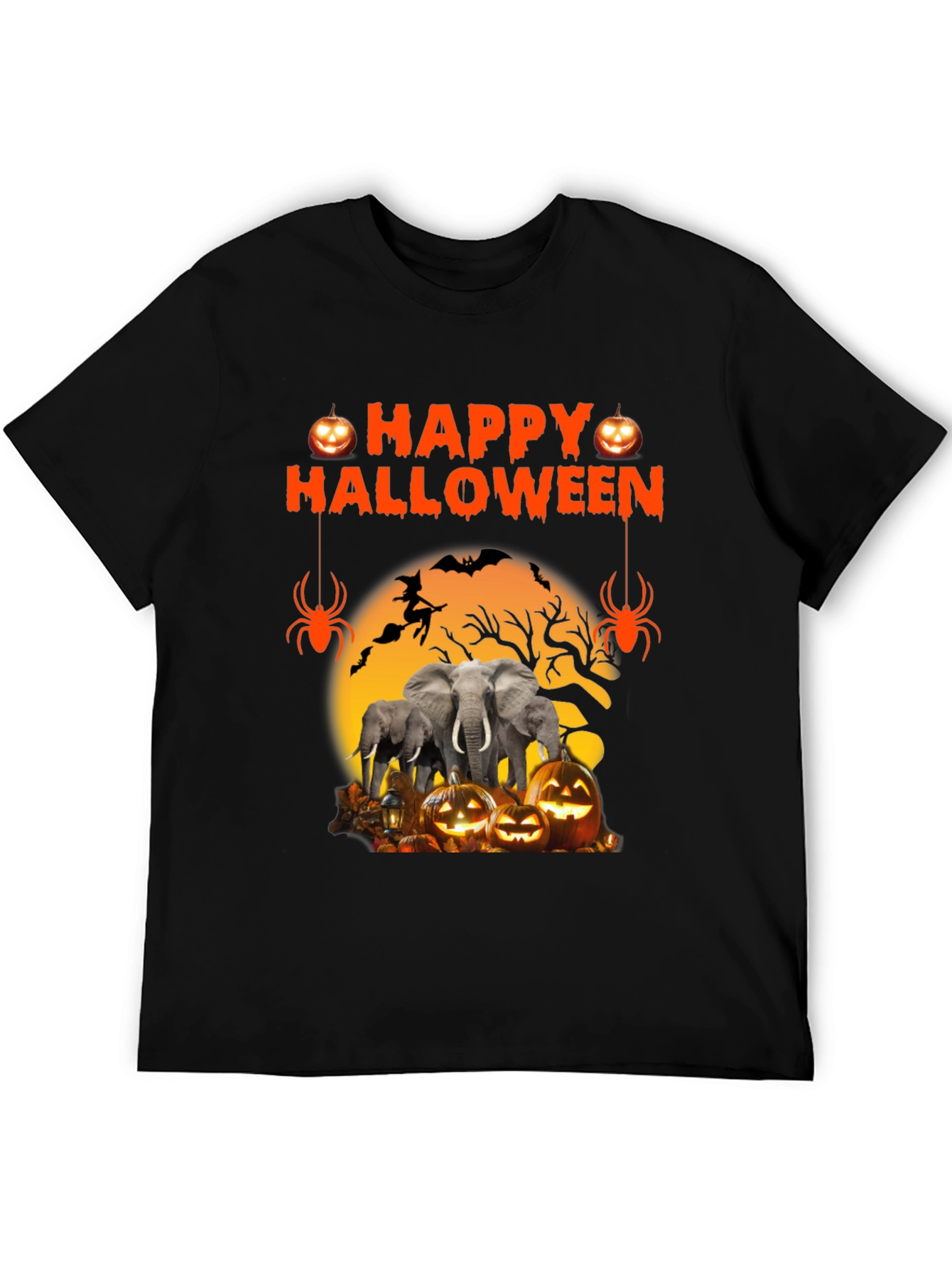 Halloween Elephant Pumpkin Graphic Tee