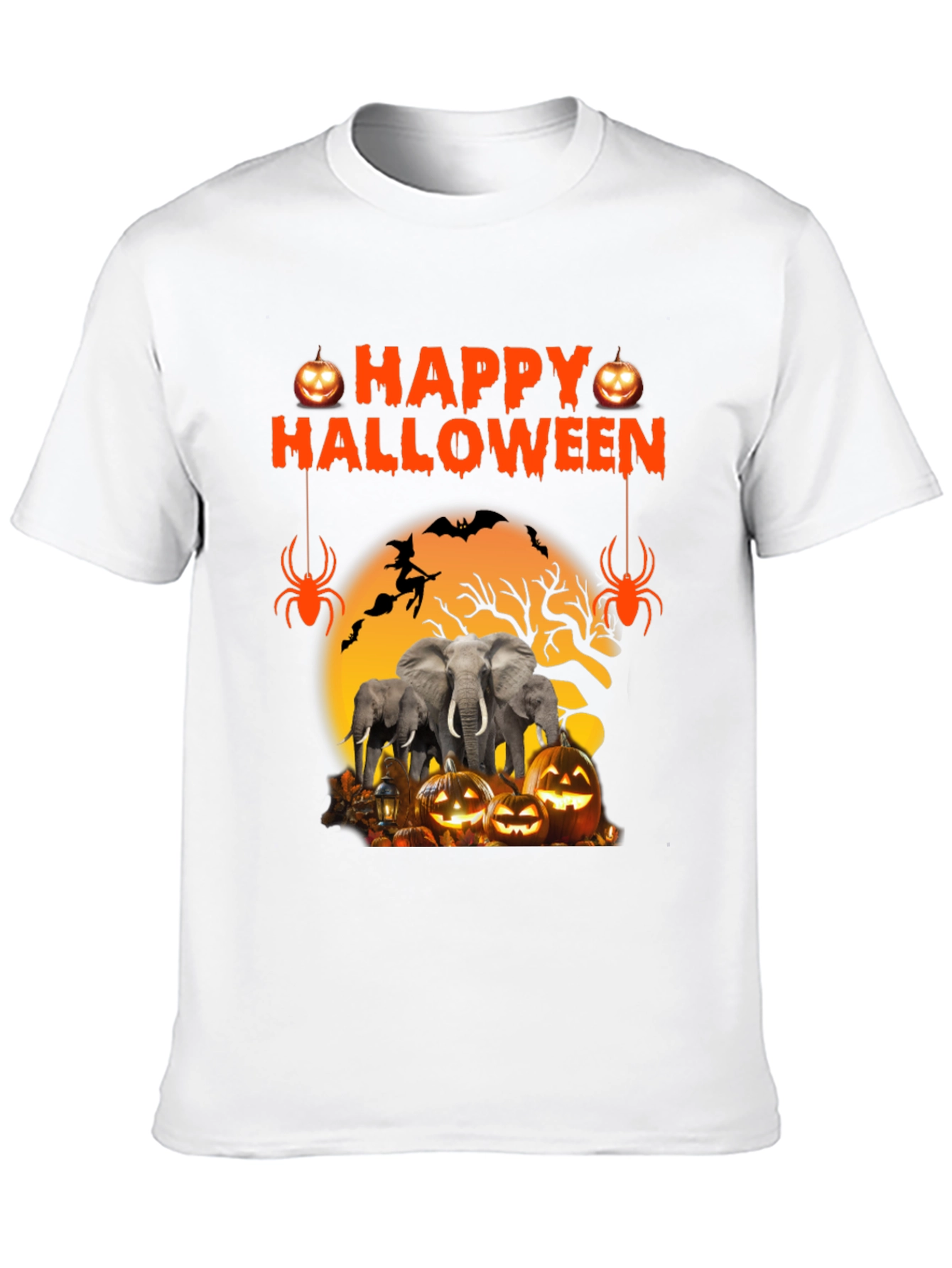 Halloween Elephant Pumpkin Graphic Tee
