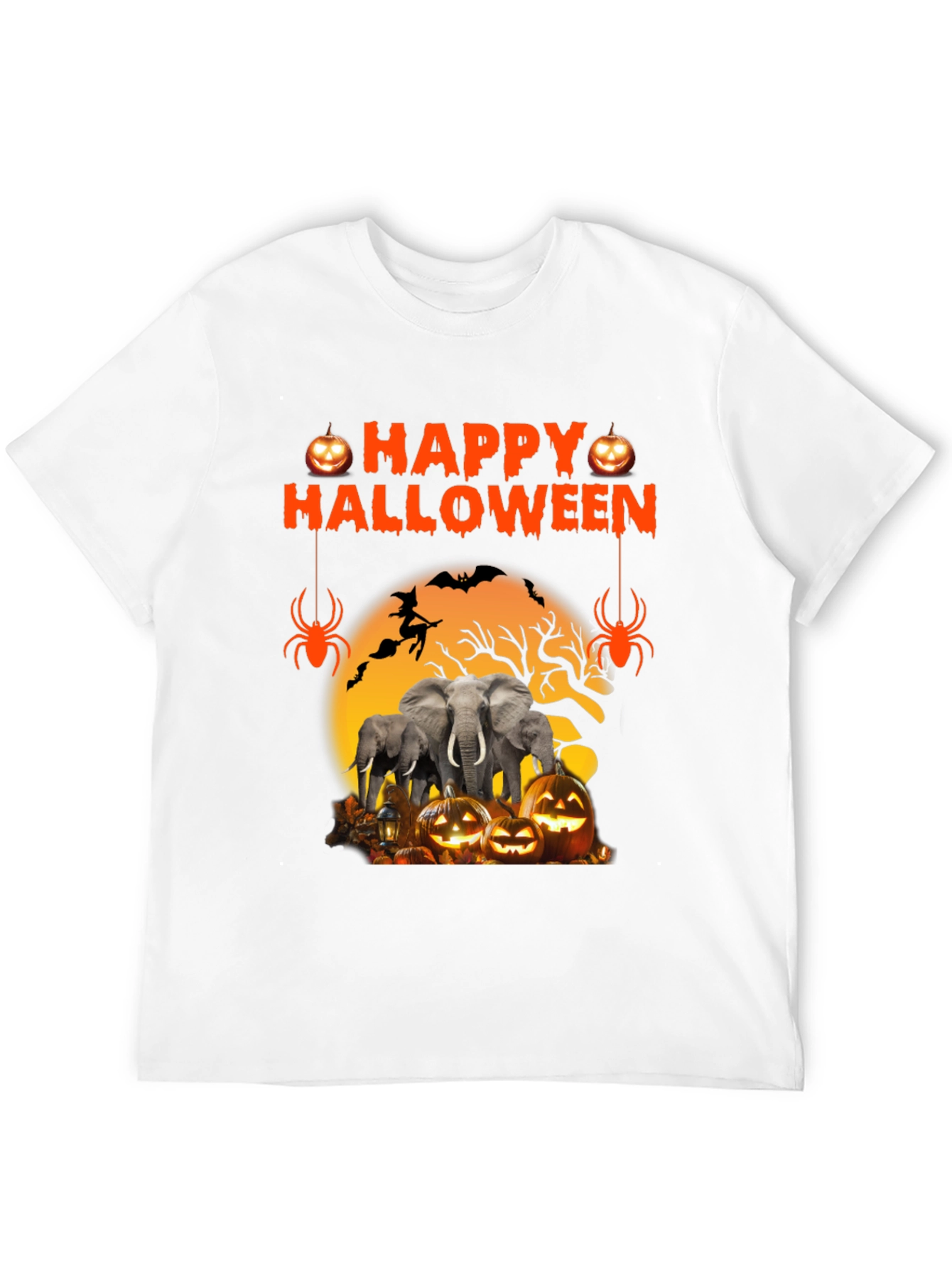 Halloween Elephant Pumpkin Graphic Tee