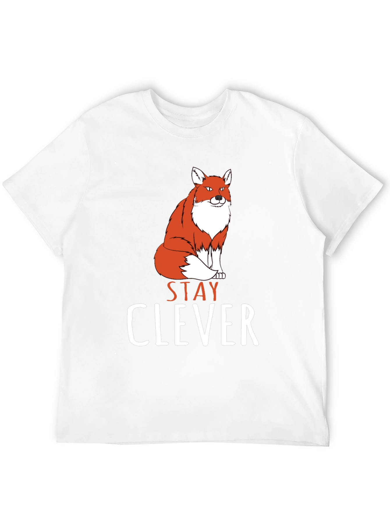 Stay Clever Fox Graphic Tee - Black Cotton T-Shirt