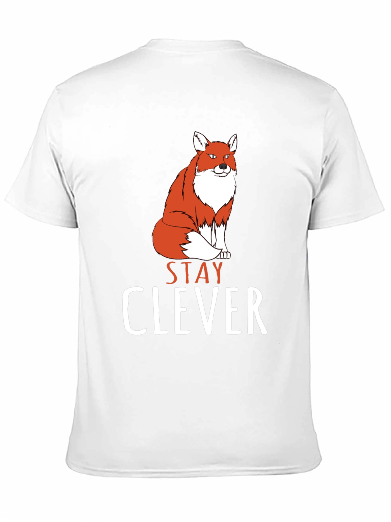 Stay Clever Fox Graphic Tee - Black Cotton T-Shirt