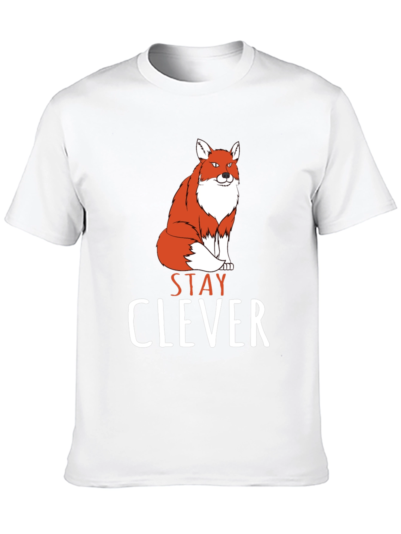 Stay Clever Fox Graphic Tee - Black Cotton T-Shirt