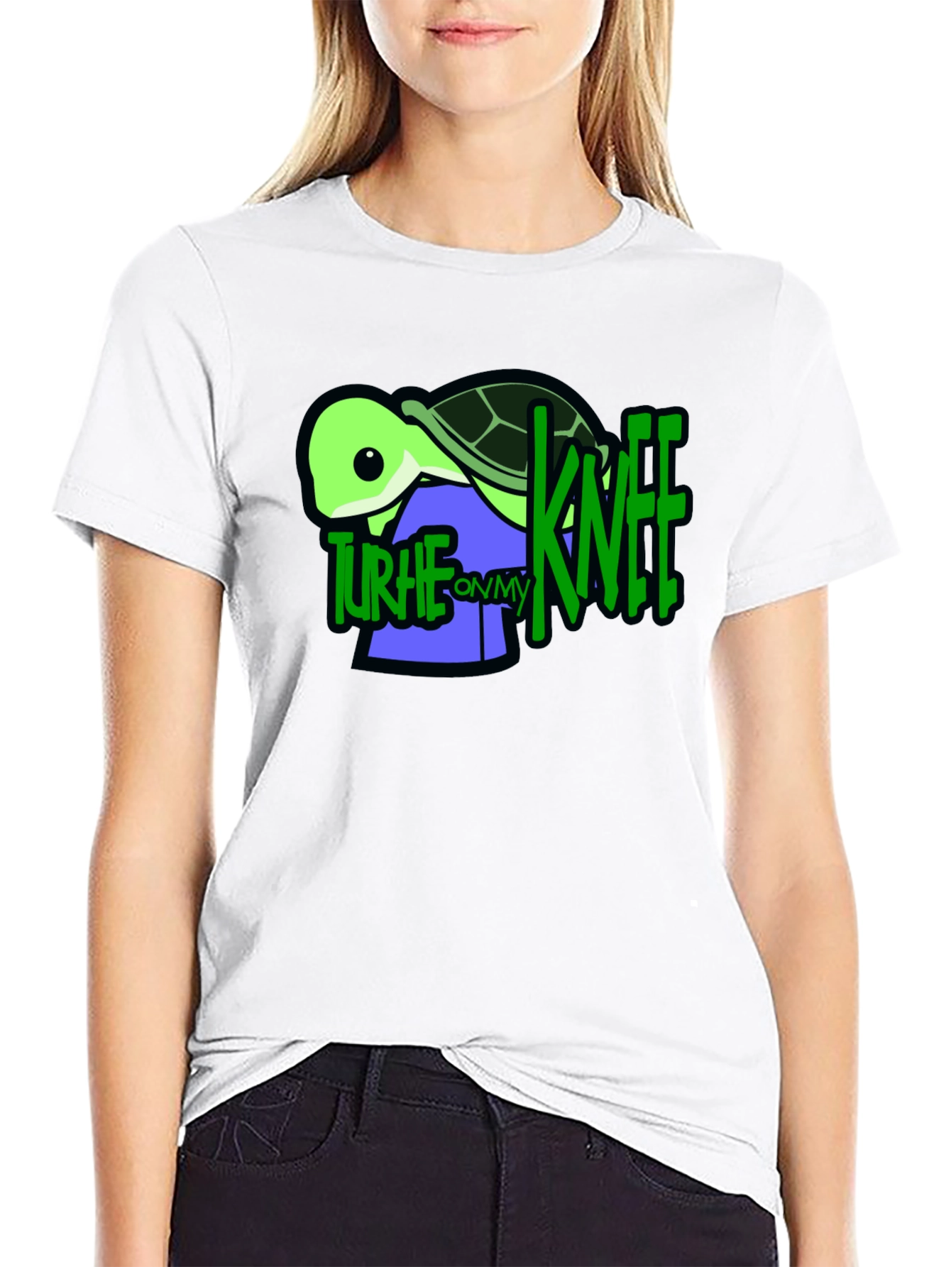 Turtle On My Knee Graphic T-Shirt