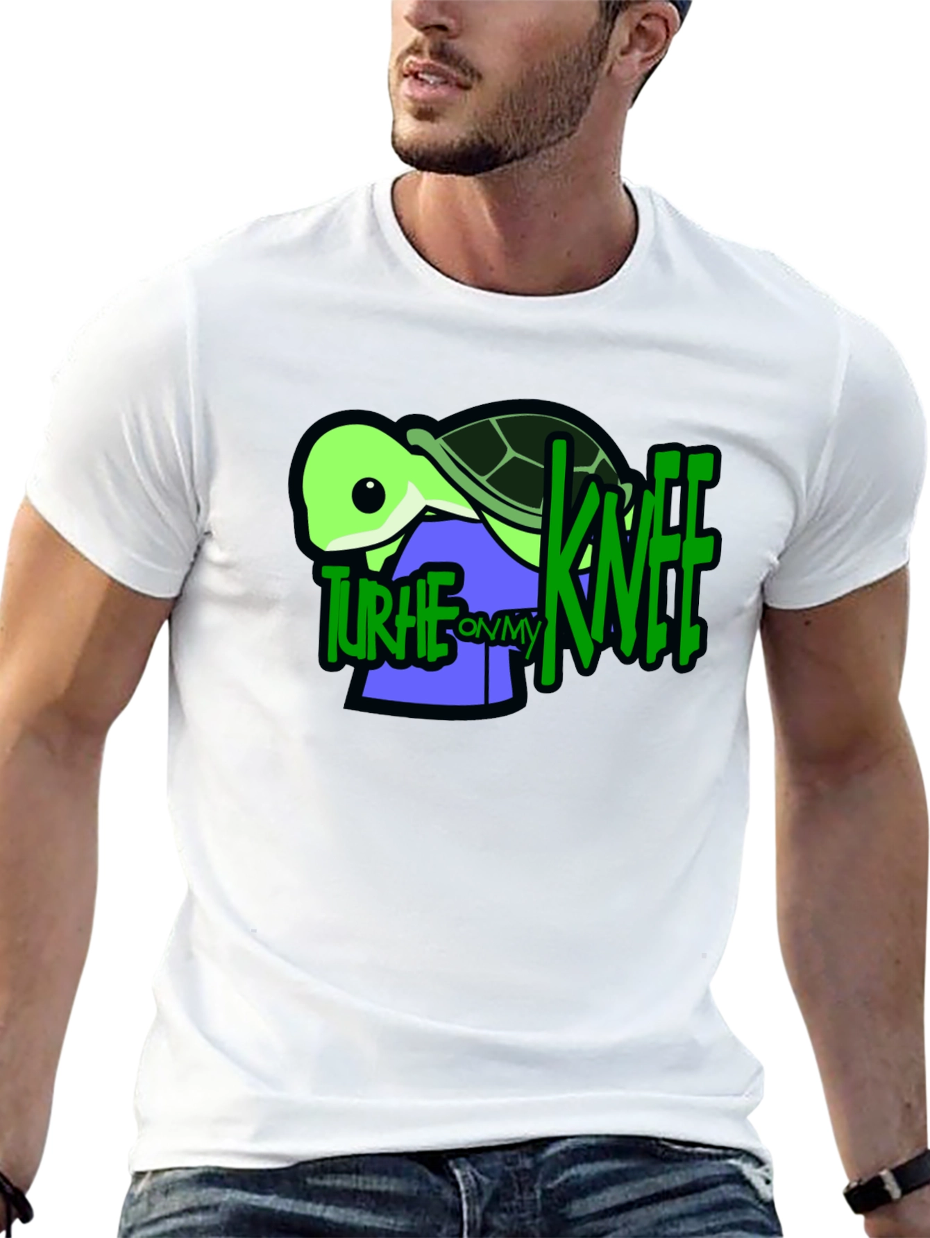 Turtle On My Knee Graphic T-Shirt