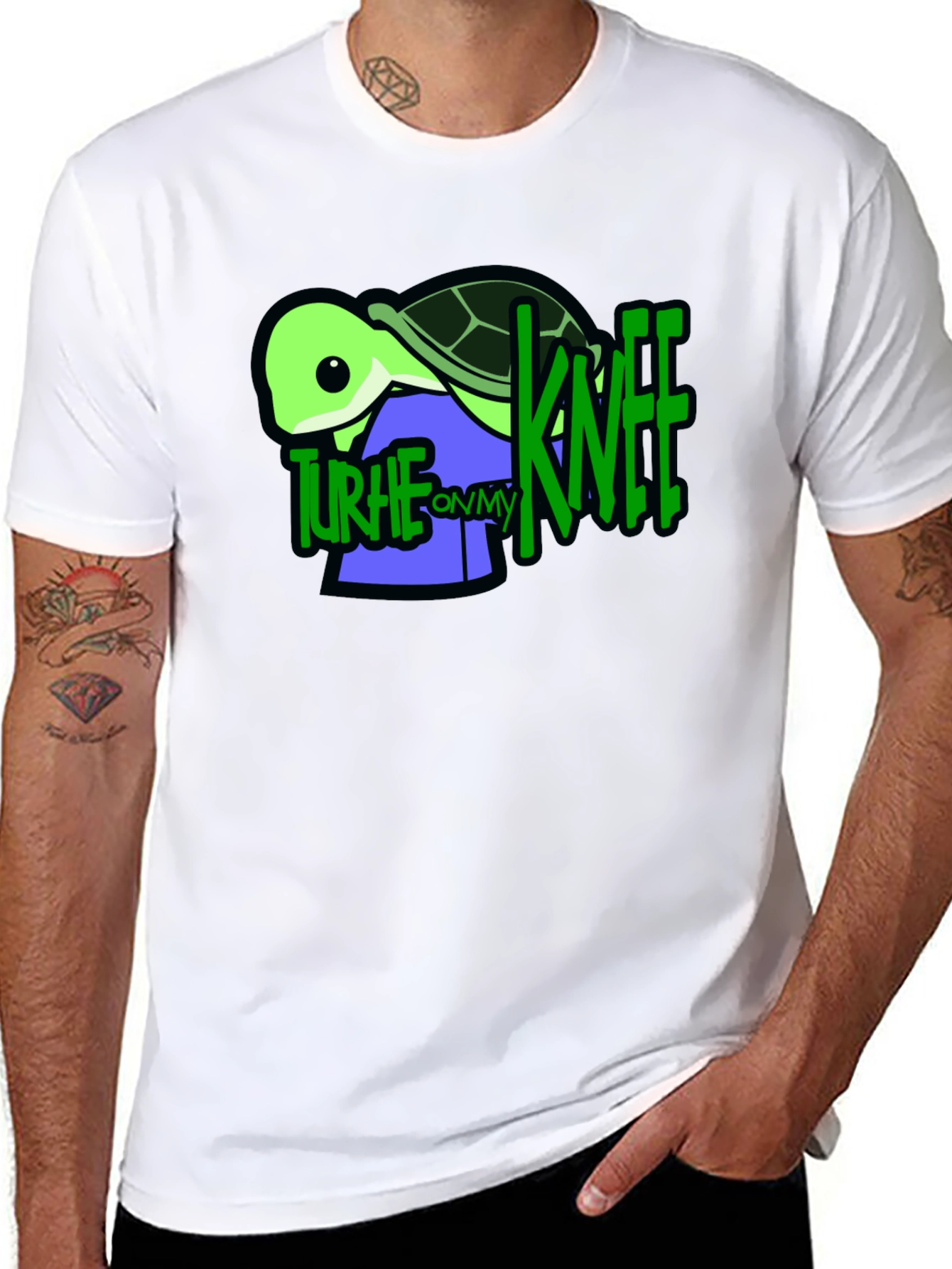 Turtle On My Knee Graphic T-Shirt