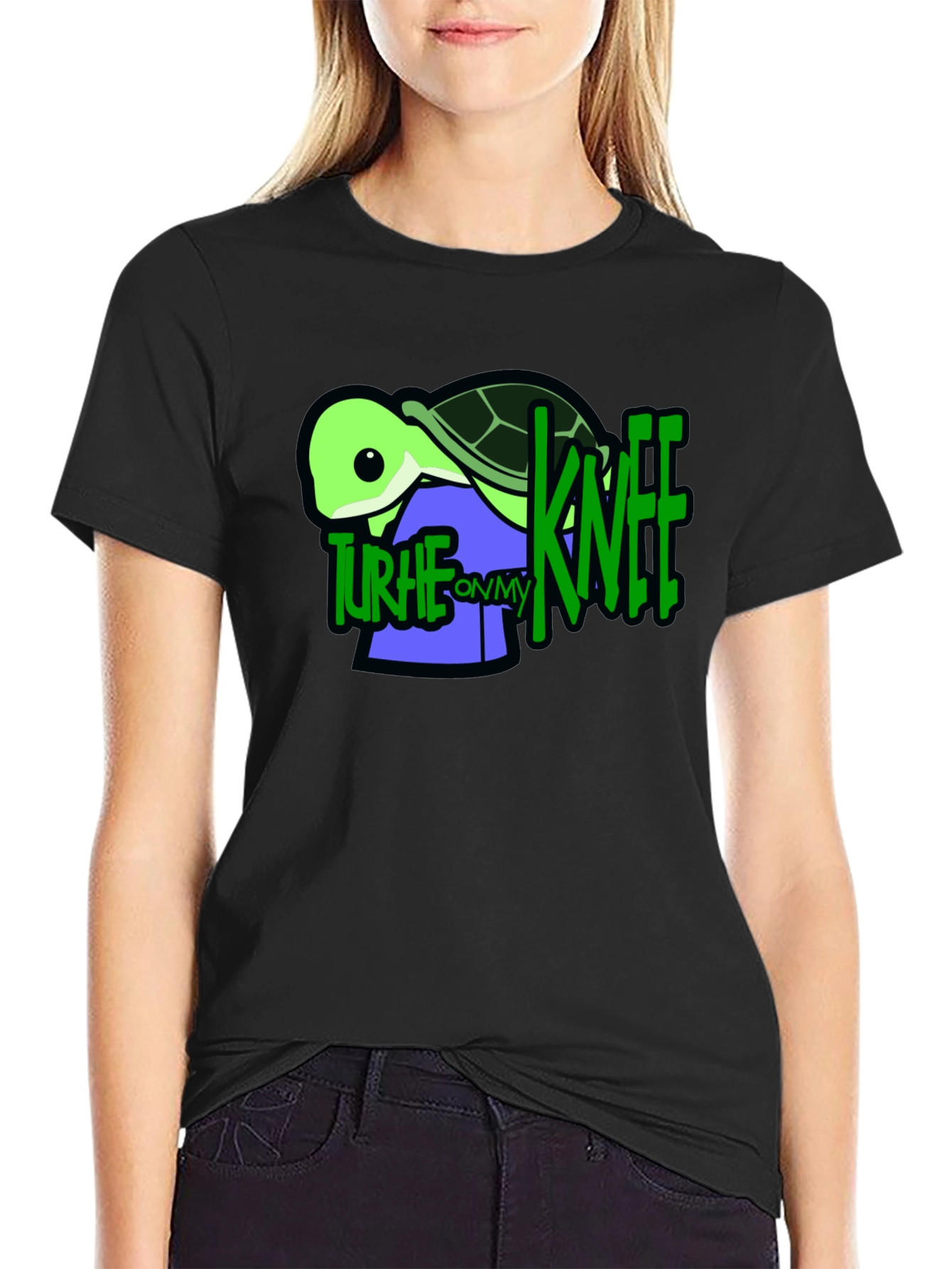 Turtle On My Knee Graphic T-Shirt