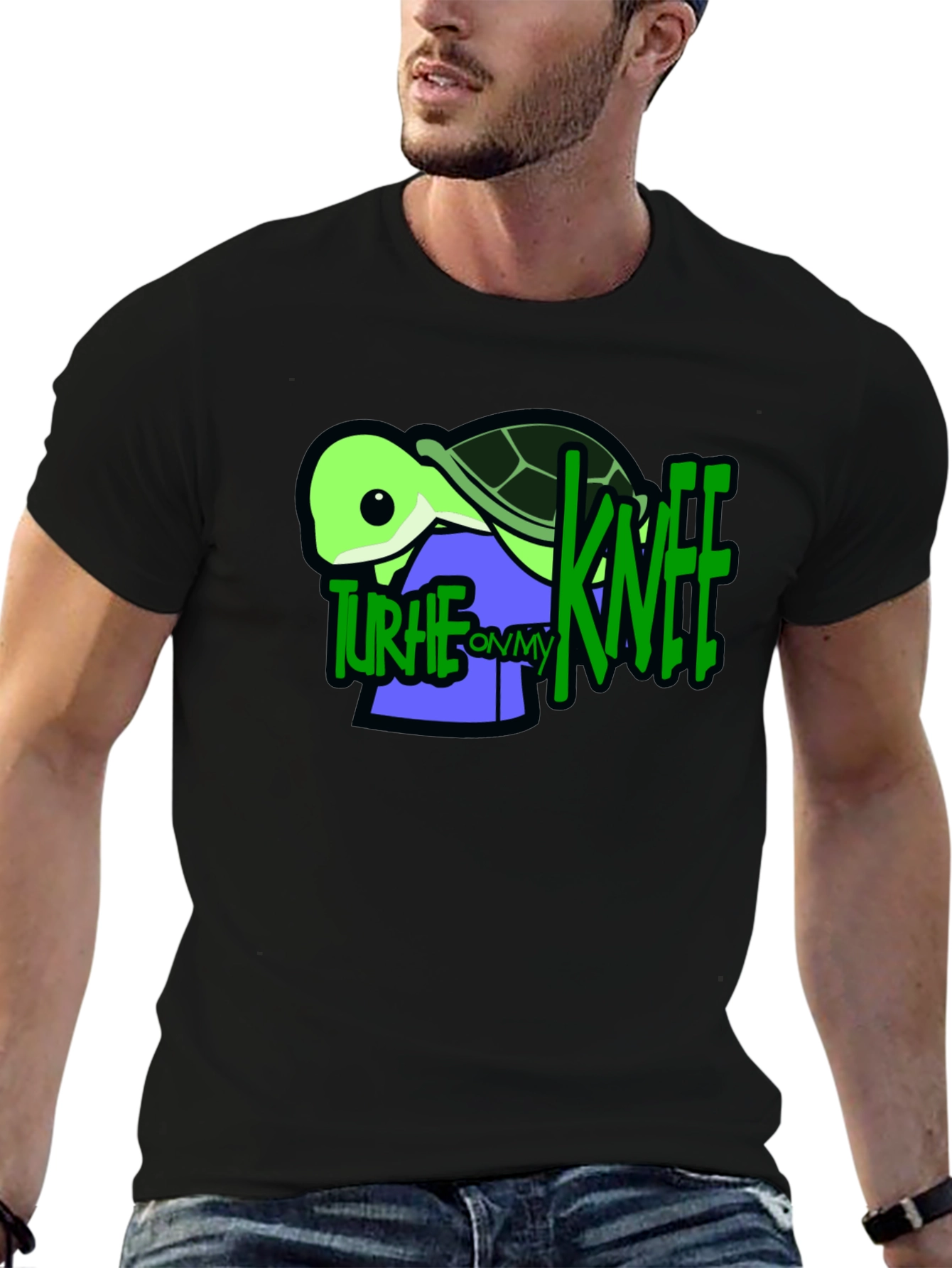 Turtle On My Knee Graphic T-Shirt