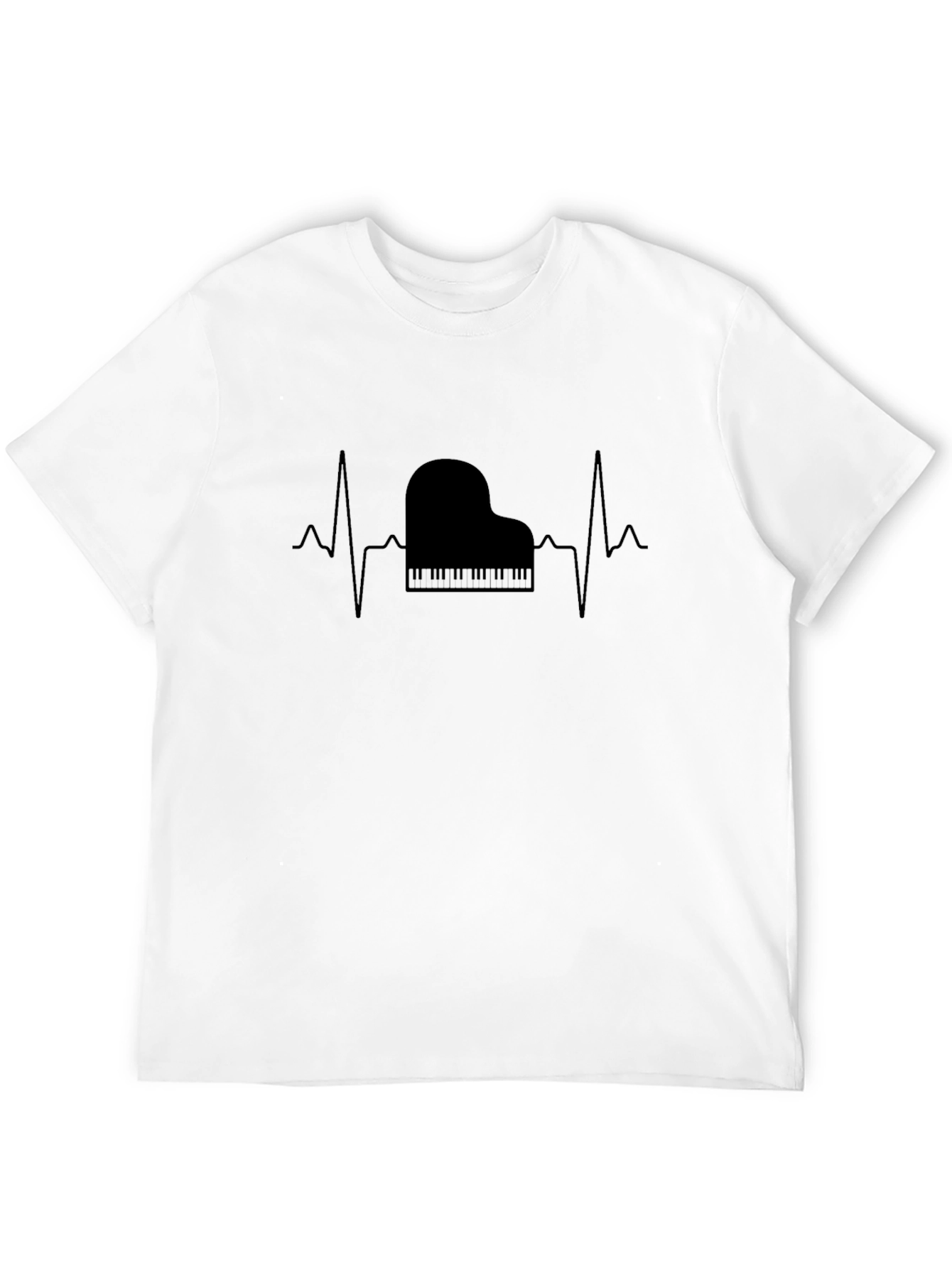 Piano Heartbeat Black T-Shirt