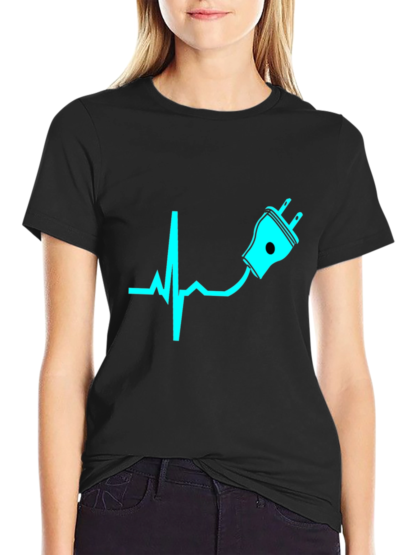 Electric Heartbeat T-Shirt - Black
