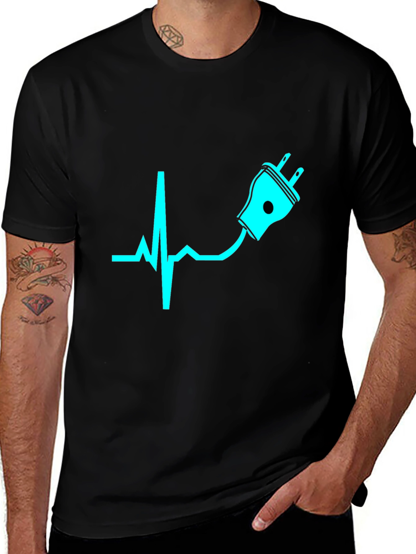 Electric Heartbeat T-Shirt - Black