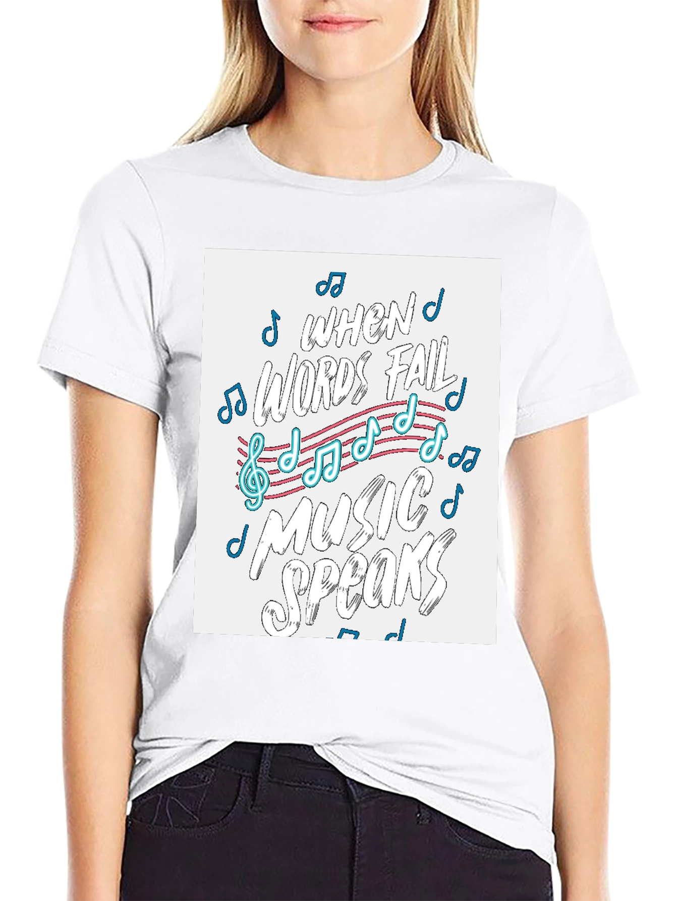 Music Speaks T-Shirt - Words Fail Design