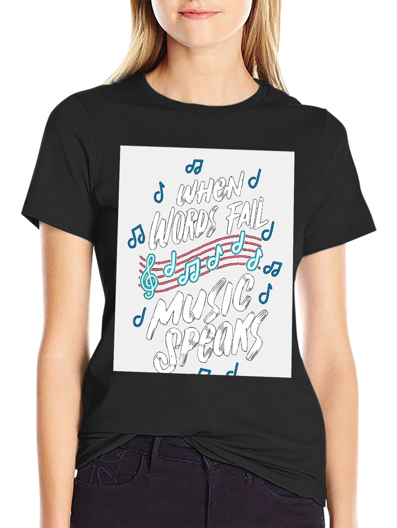 Music Speaks T-Shirt - Words Fail Design