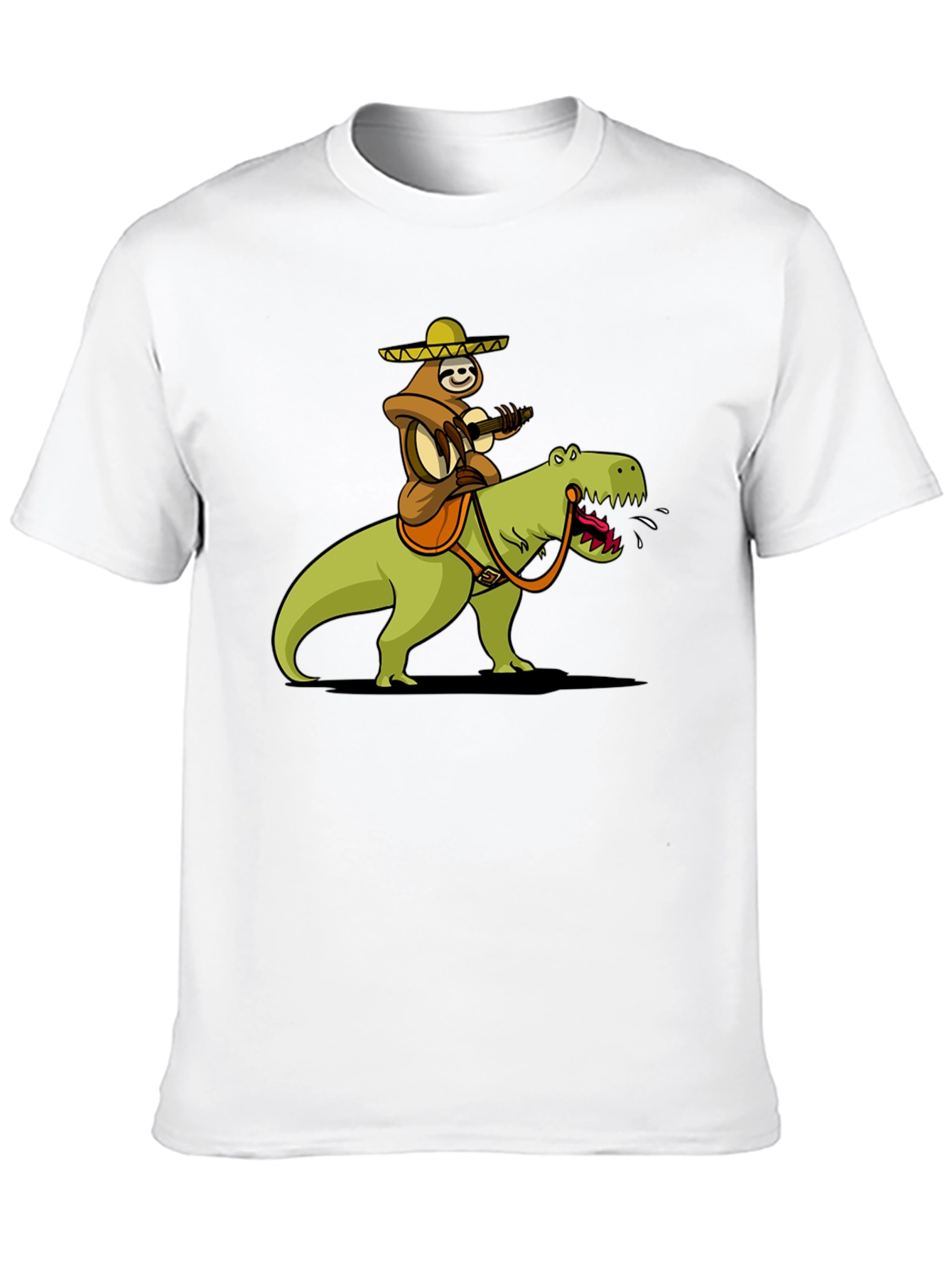 Sloth Riding Dinosaur Graphic T-Shirt