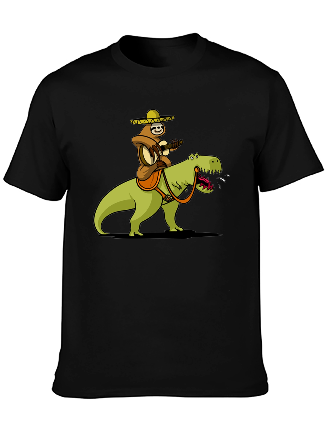 Sloth Riding Dinosaur Graphic T-Shirt