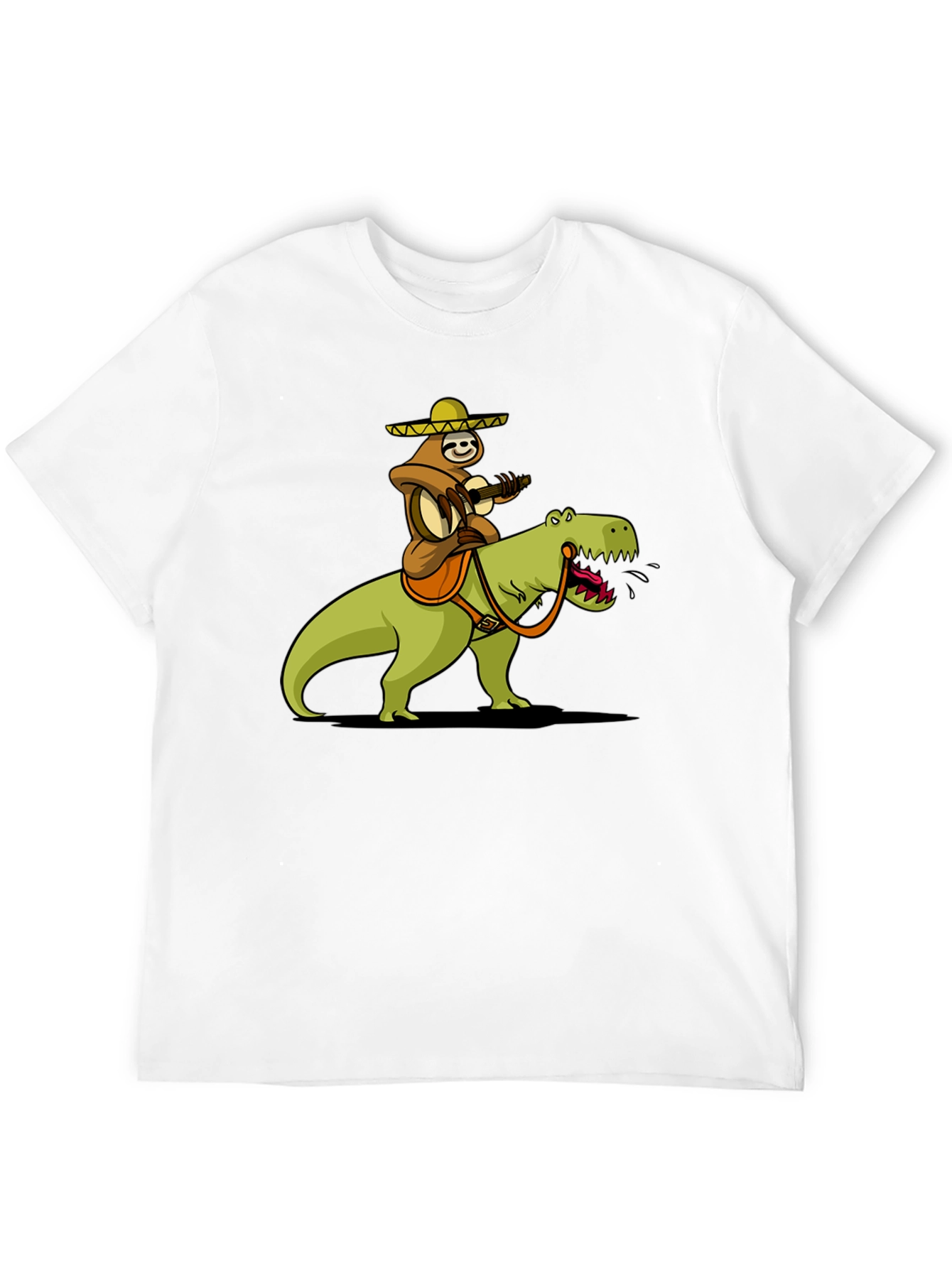Sloth Riding Dinosaur Graphic T-Shirt