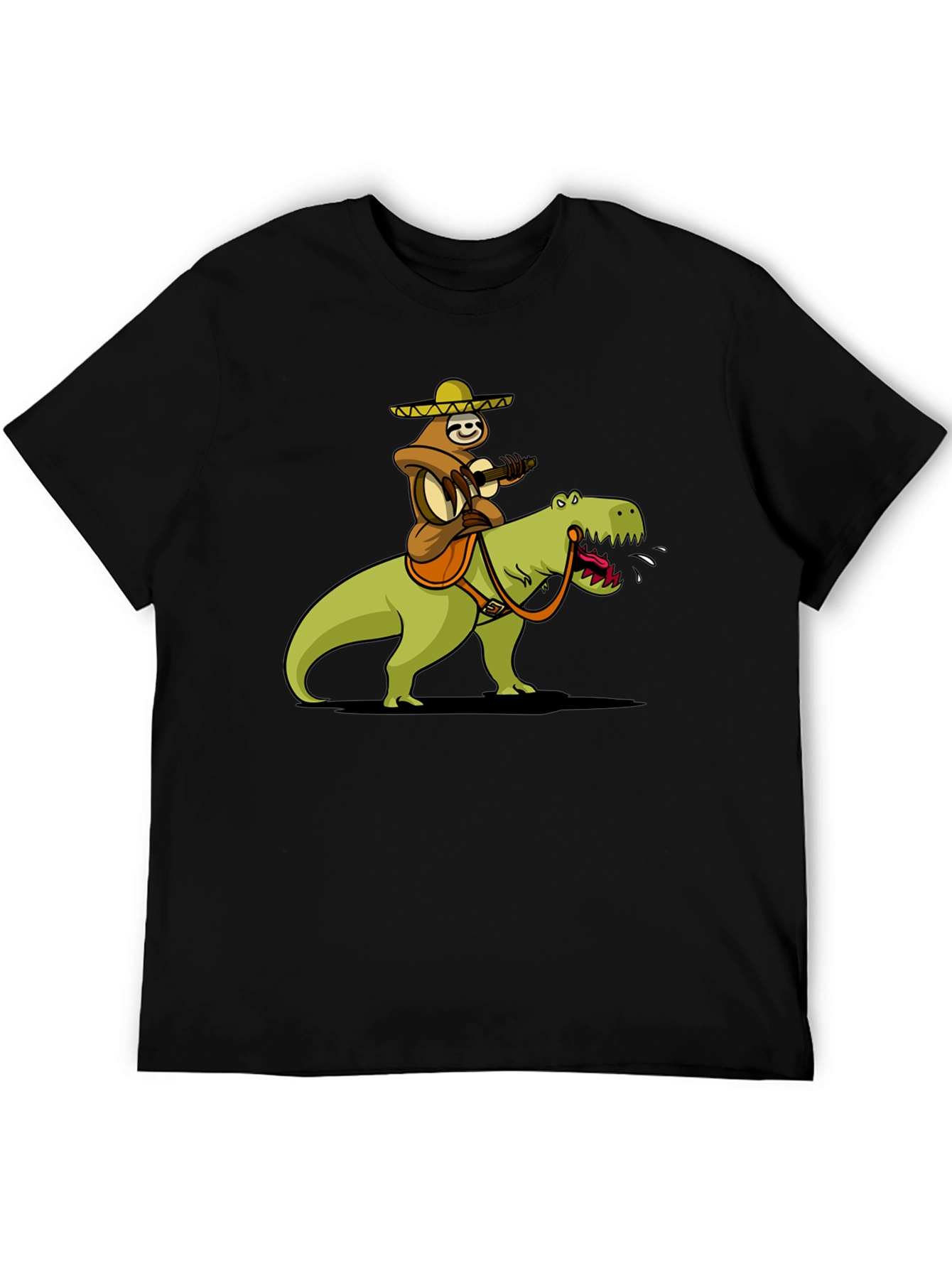 Sloth Riding Dinosaur Graphic T-Shirt